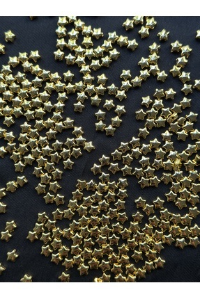200 Adet Altın Sarı Yıldız Boncuk – Gold Dore Ara Aparat Takı ve Aksesuar Boncuğu Image 2