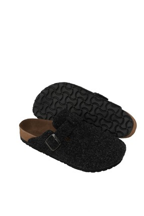 Ithal Unisex Kışlık Önü Kapalı Ortopedik Keçeli Günlük Sabo Ev Terliği Misafir Ev Terliği Image 0