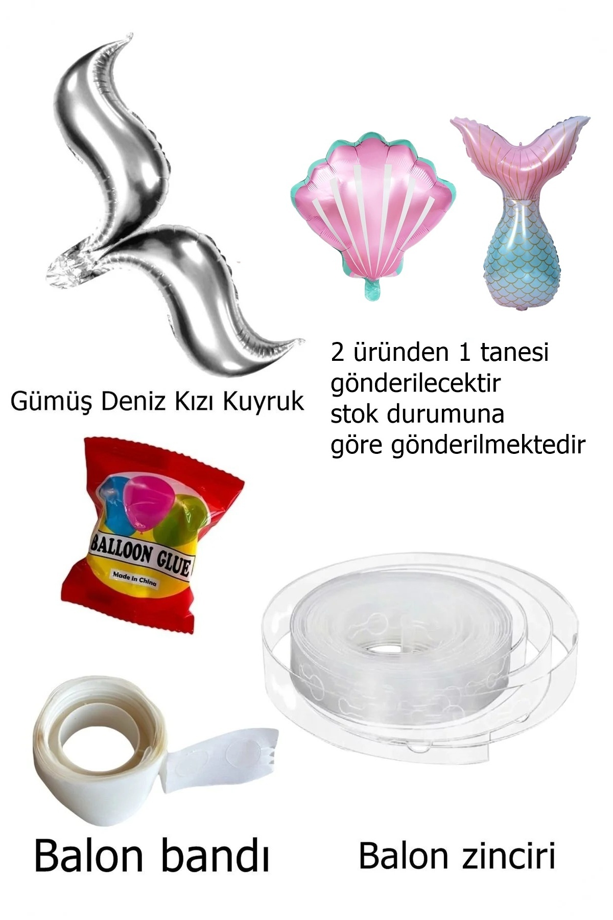 ست بالن فلزی مفهومی پری دریایی طرح مفهومی جشن تولد