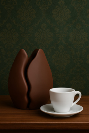 Kahve Köşesi Dekoratif Çekirdeği Vazo | Modern Soyut Tasarım | Mat Kahverengi Ev & Ofis Dekoru Image 4