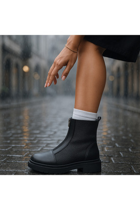 Evelxaris Kadın Önden Fermuarlı Günlük Outdoor Bot 001209 Cilt Image 5