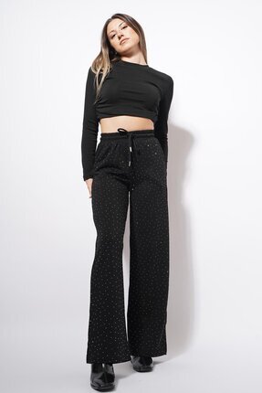 Cerli Taş İşlemeli Eşofman Siyah Image 0