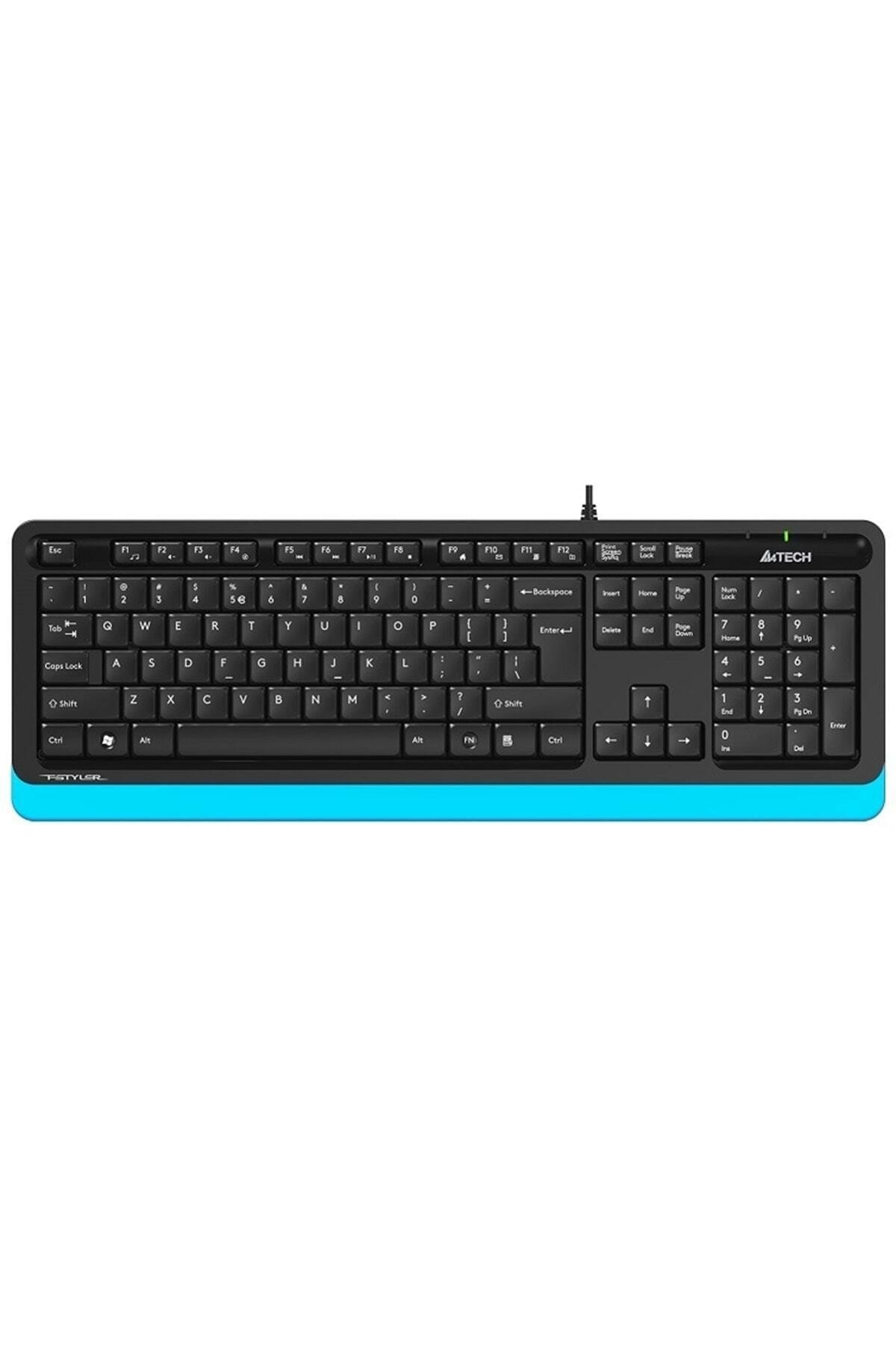 A4 Tech Fk10 Usb Q Trk Siyah/mavi Multimedya Klavye