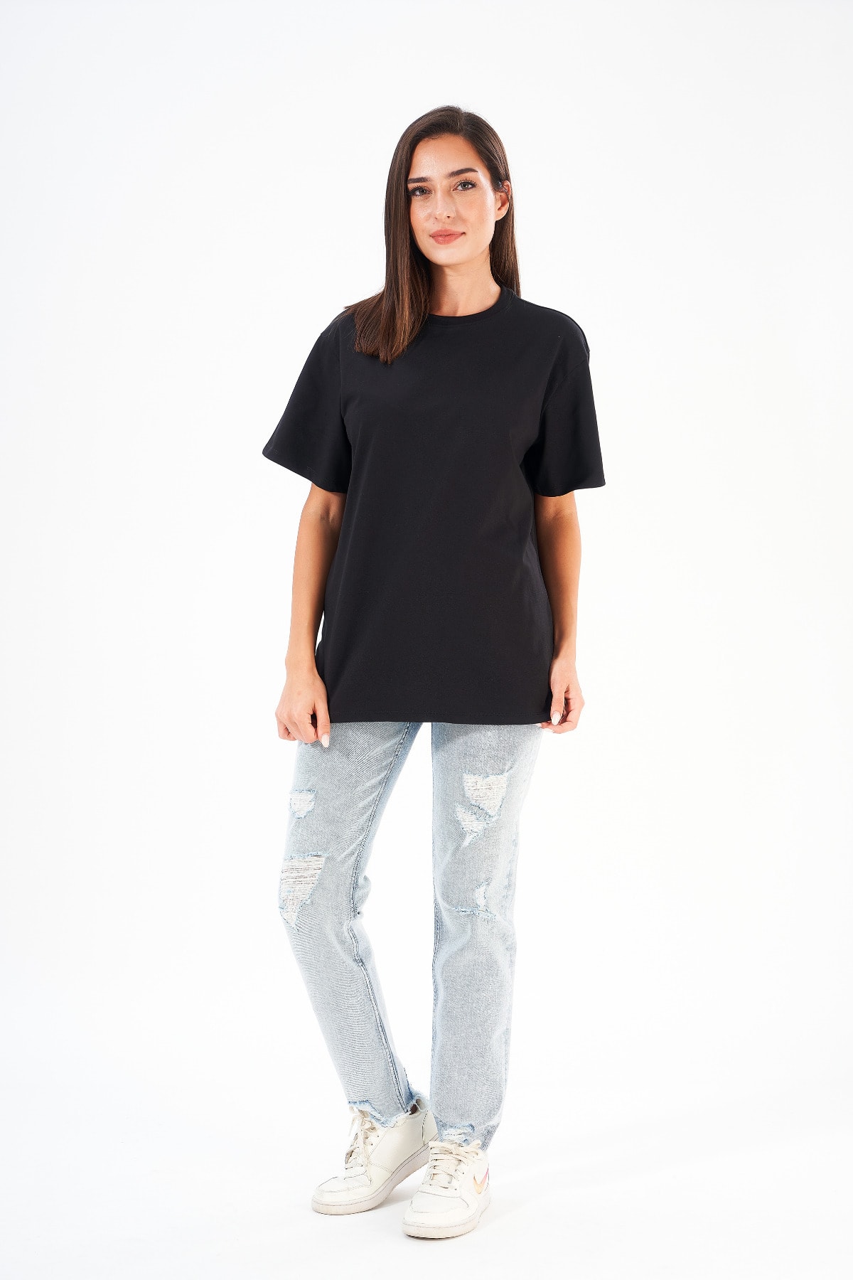 FINGER PRINT Bisiklet Yaka Organik Pamuklu Kadın T-shirt