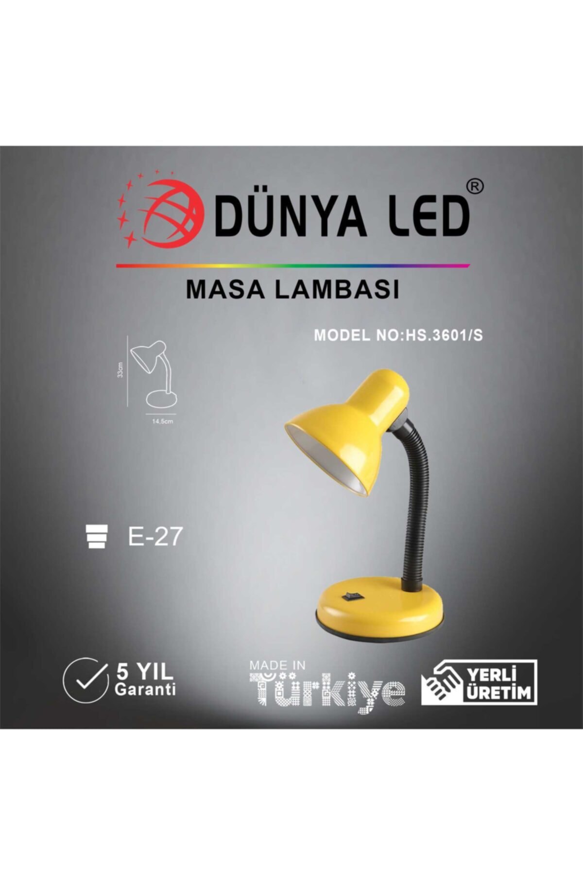 DÜNYA LED Hs.3601-s Masa Lambası Sarı