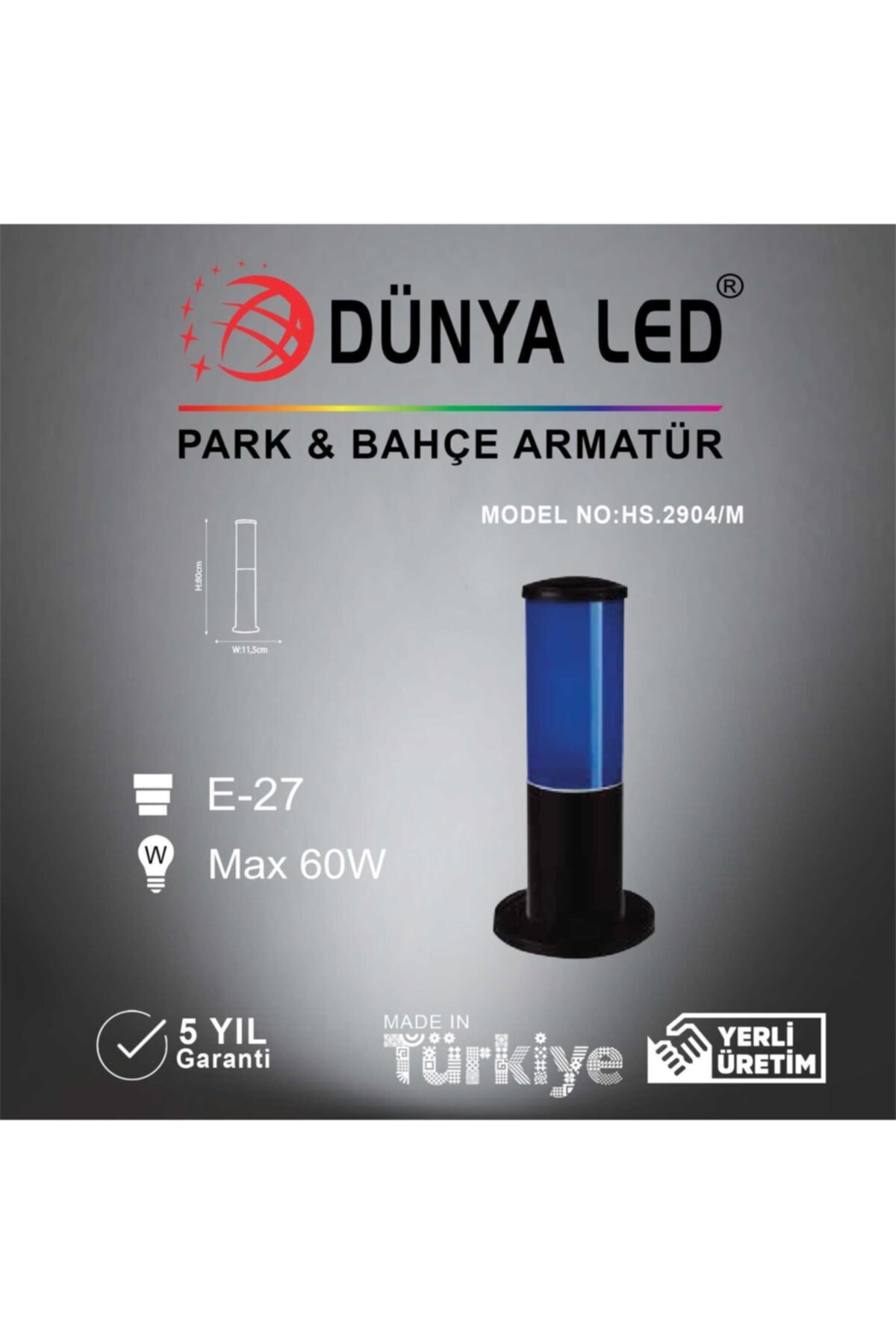 DÜNYA LED Hs.2904-m Dış Mekan Bahçe Aydınlatma Mavi