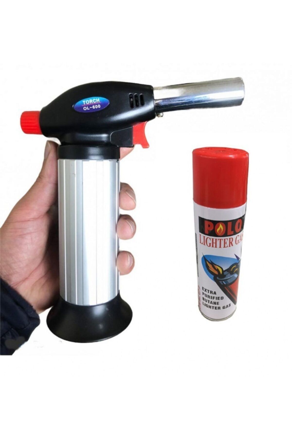 Egonex 1300 Derece Profesyonel Pürmüz Alev Çakmak Büyük Boy Bs-600 Çakmak Gazı Hediye