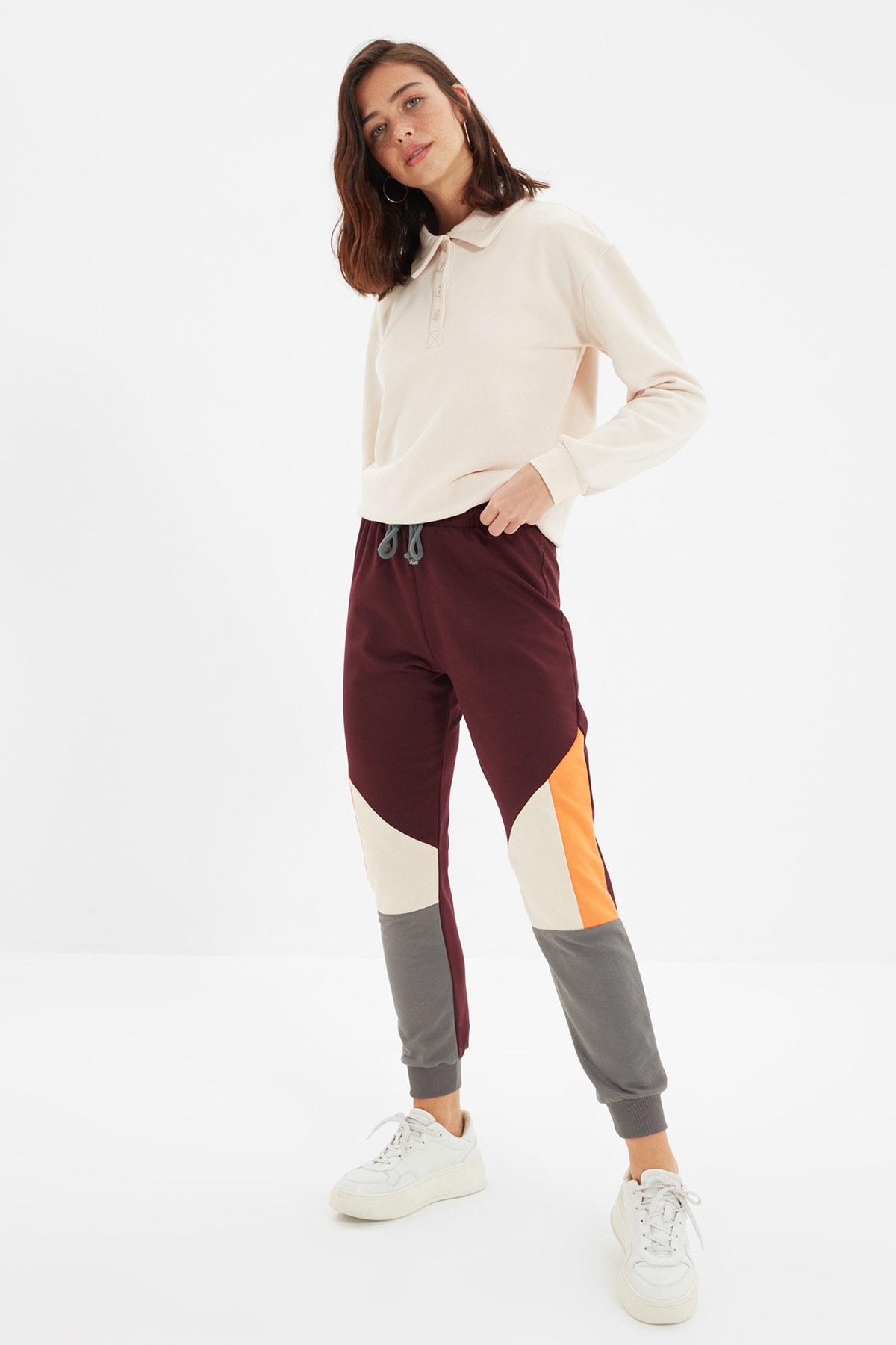 TRENDYOLMİLLA Bordo Örme İnce Eşofman Altı TWOSS20EA0031