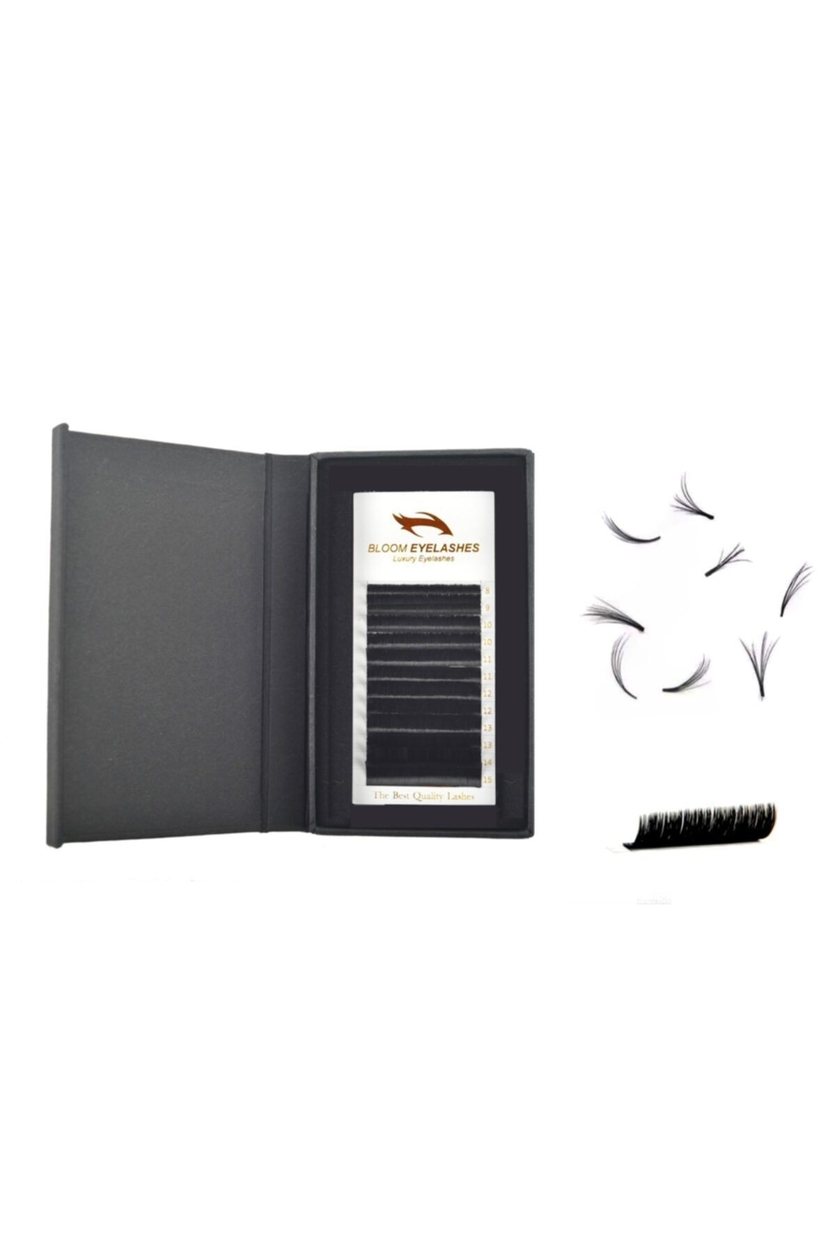 luxury eyelashes Bloom Özel Kutulu D Kıvrım 17mm Uzunluk Ipek Kirpik, Volume Kirpik Çek-tak Sistem (0,07 Mm Kalınlık)