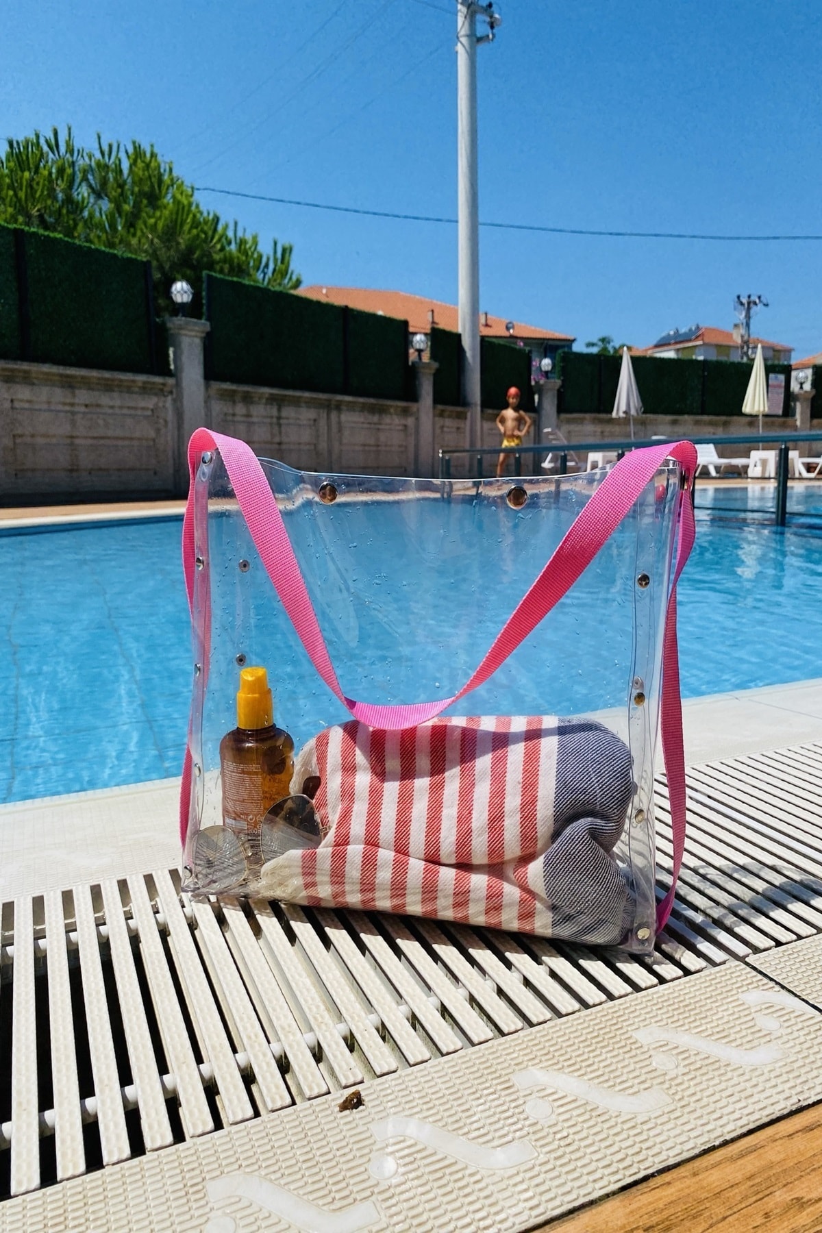 My Bag and More Kadın Pembe Tek Askılı Şeffaf Plaj Çantası