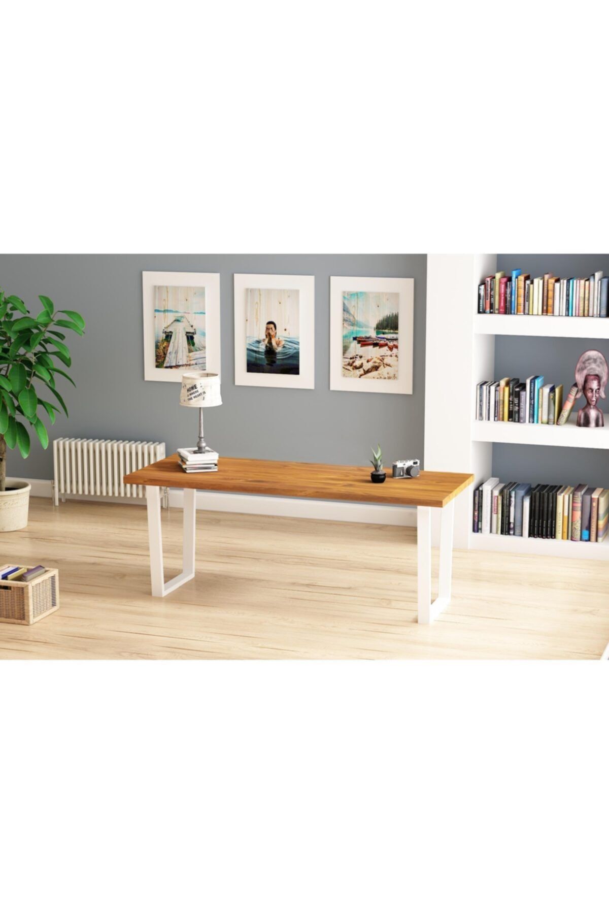 Woodesk Tuana Masif Tik Renk 180x80 Yemek Masası