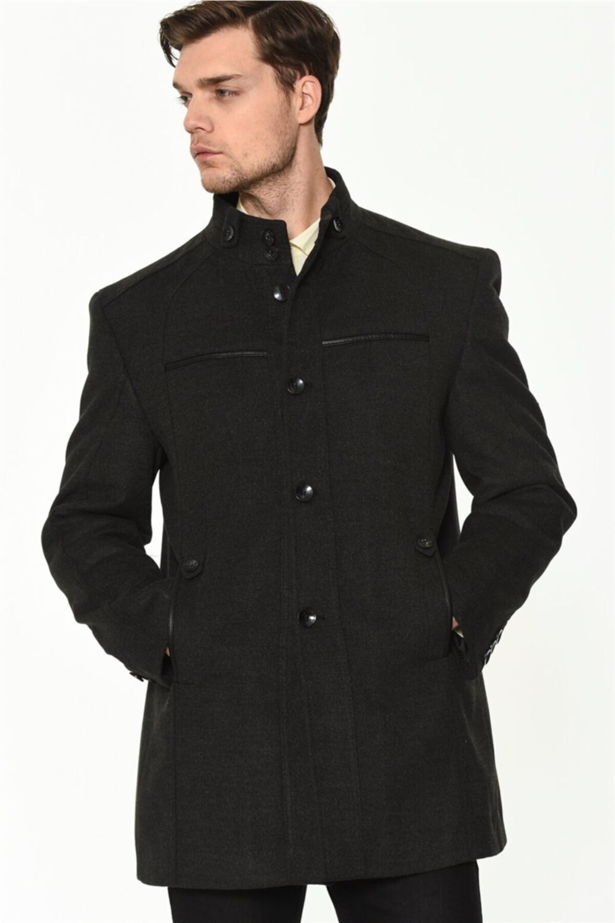 Dewberry Erkek Antrasit  Palto-Plt8377