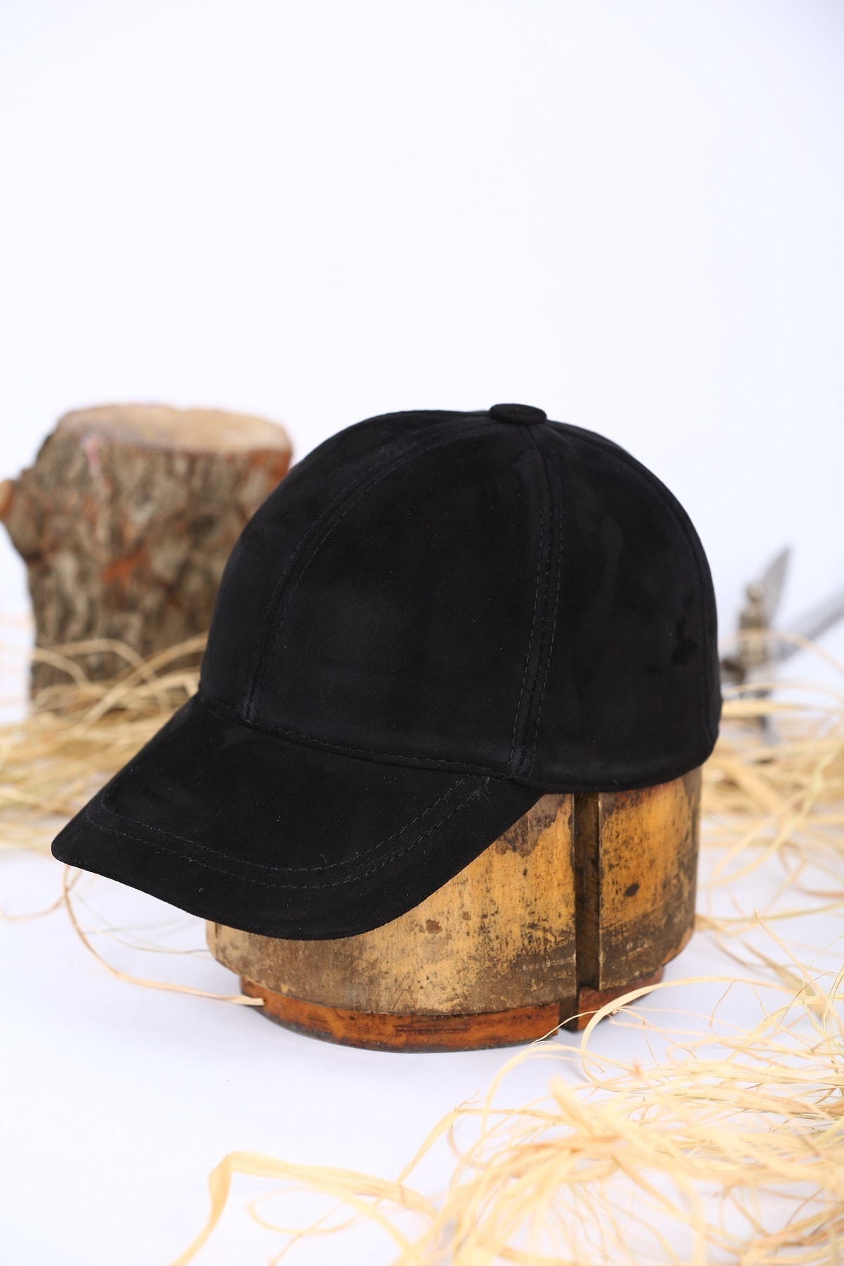 Jenkins Siyah Hakiki Süet Deri Şapka