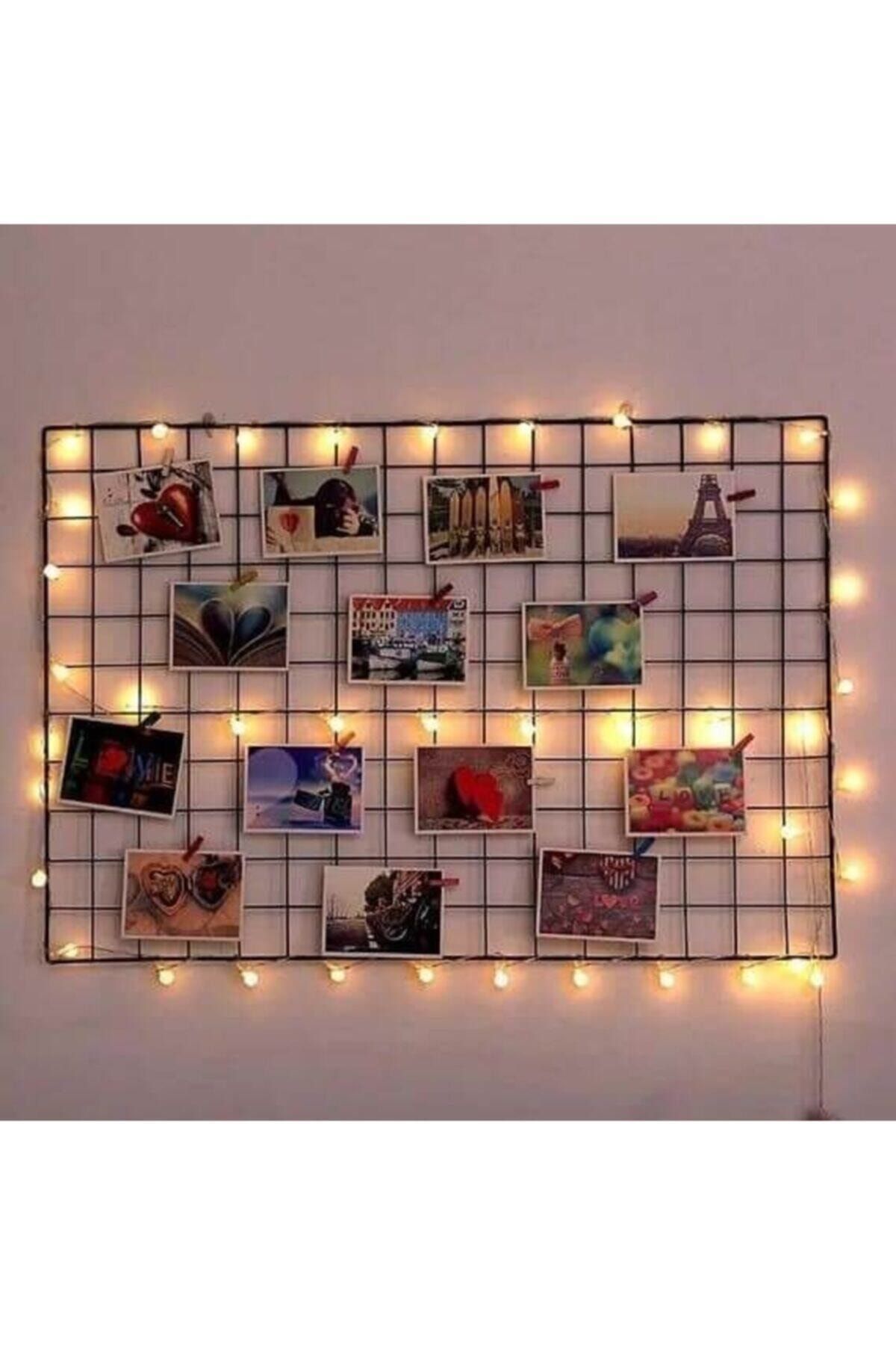 AHŞAPEVİM Çizgi Metal Askılık Fotoğraflık Pano 55 X 75 Cm