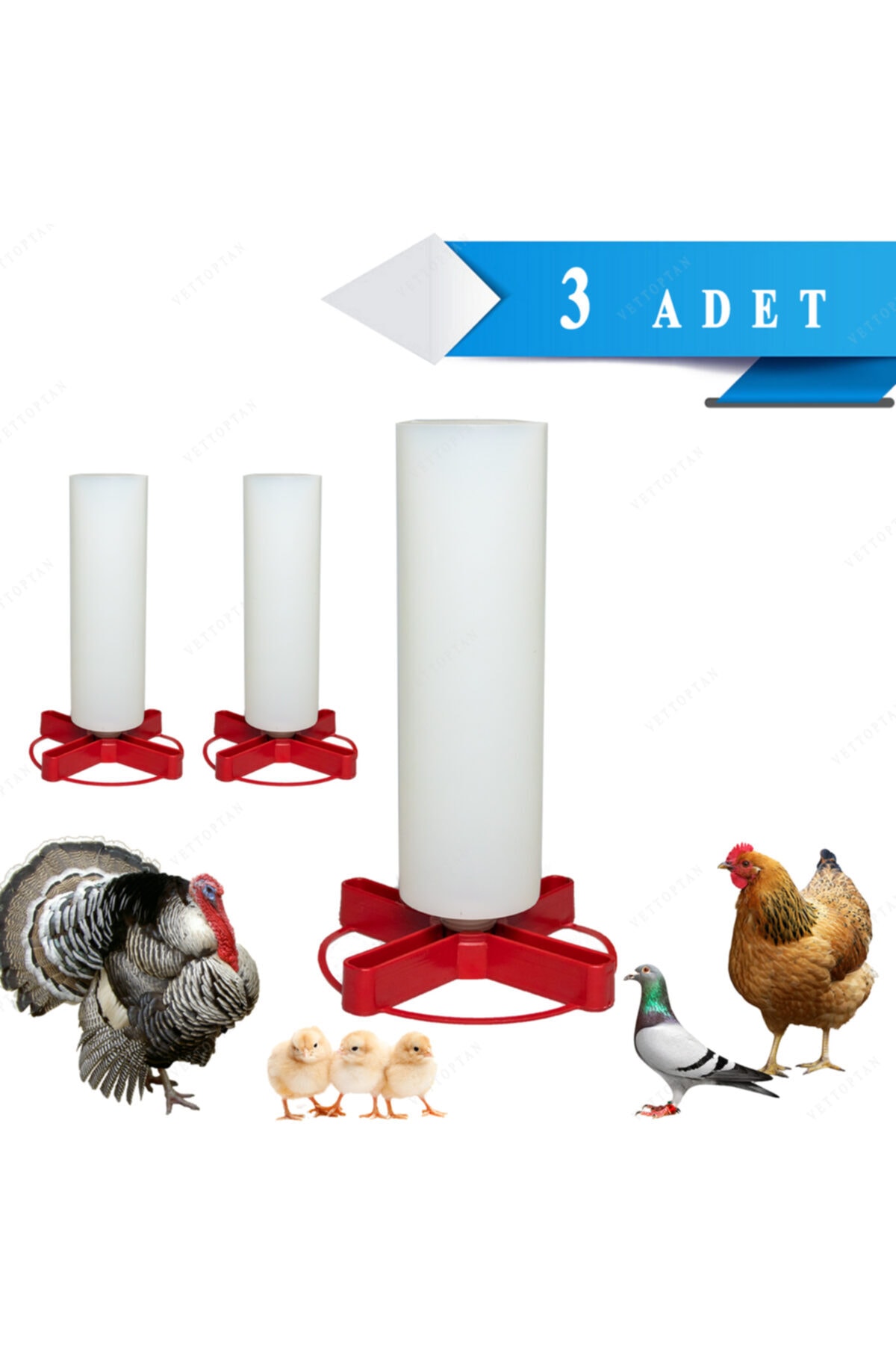 Endiket 3 Adet Güvercin Pet Şişeli Suluk Aparatlı 750 Ml Kapasiteli Güvercin Muhabbet Kuşu Papağan