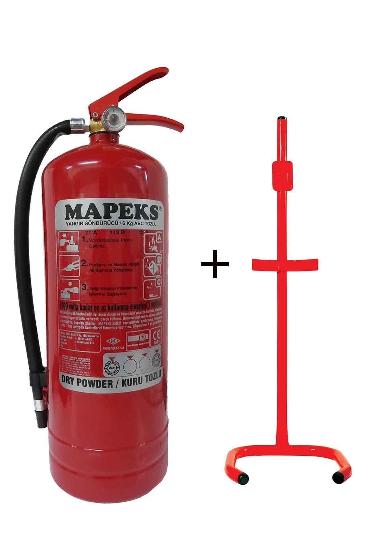 Mapeks 6kg Yangın Tüpü Ve C Tipi Sehpa 2li Set