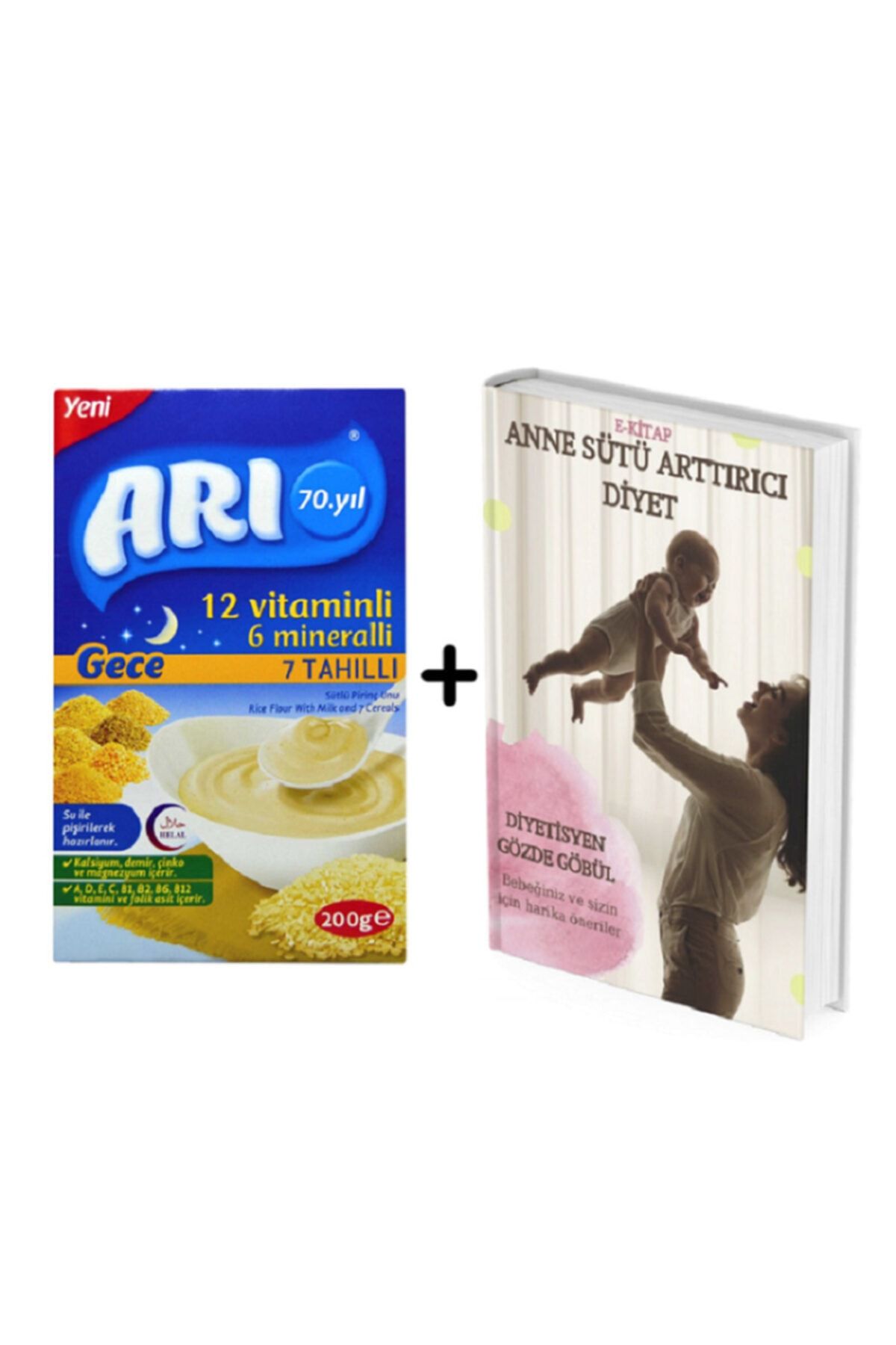 Arı Mama Gece Sütlü 12 Vitaminli Kaşık Maması 200gr + Anne Sütü Artırıcı Beslenme E-kitabı