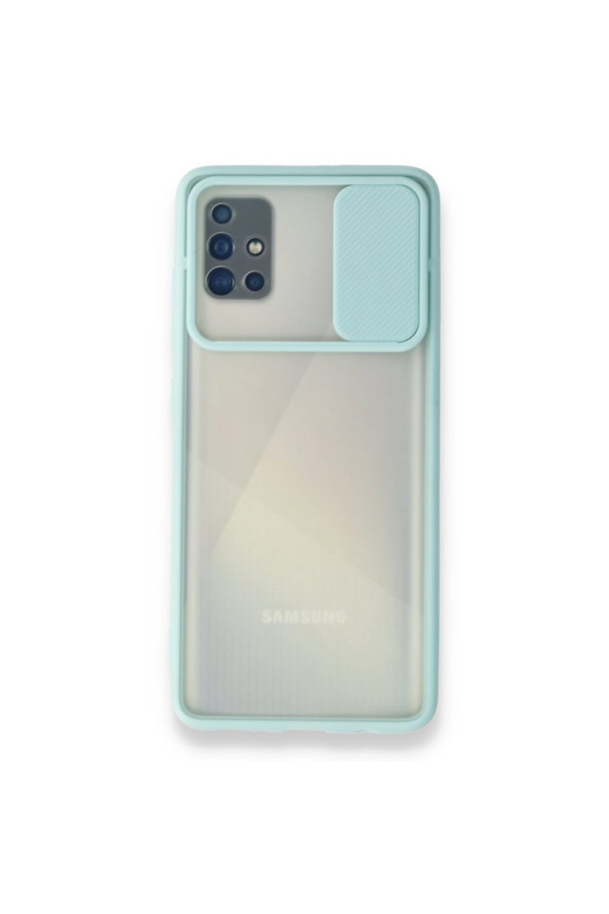 Samsung Galaxy A71 Lensi Sürgülü Slide Şok Ve Darbelere Karşı Korumalı Silikon Kılıf
