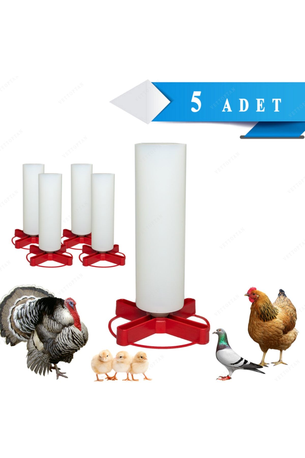 Endiket 5 Adet Güvercin Pet Şişeli Suluk Aparatlı 750 Ml Kapasiteli Güvercin Muhabbet Kuşu Papağan