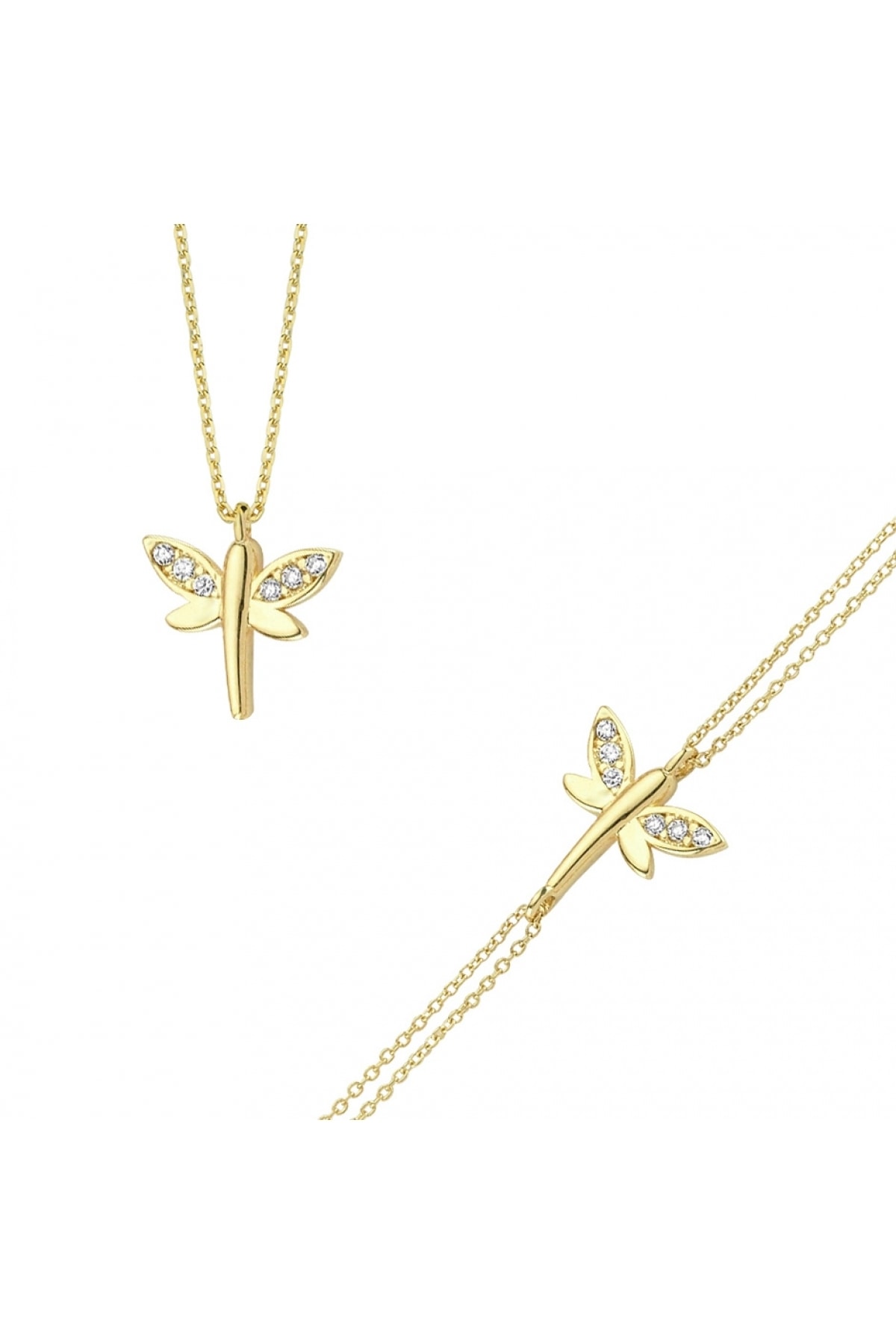 Altın Sepeti Altın Yusufçuk Kolye Bileklik İkili Set