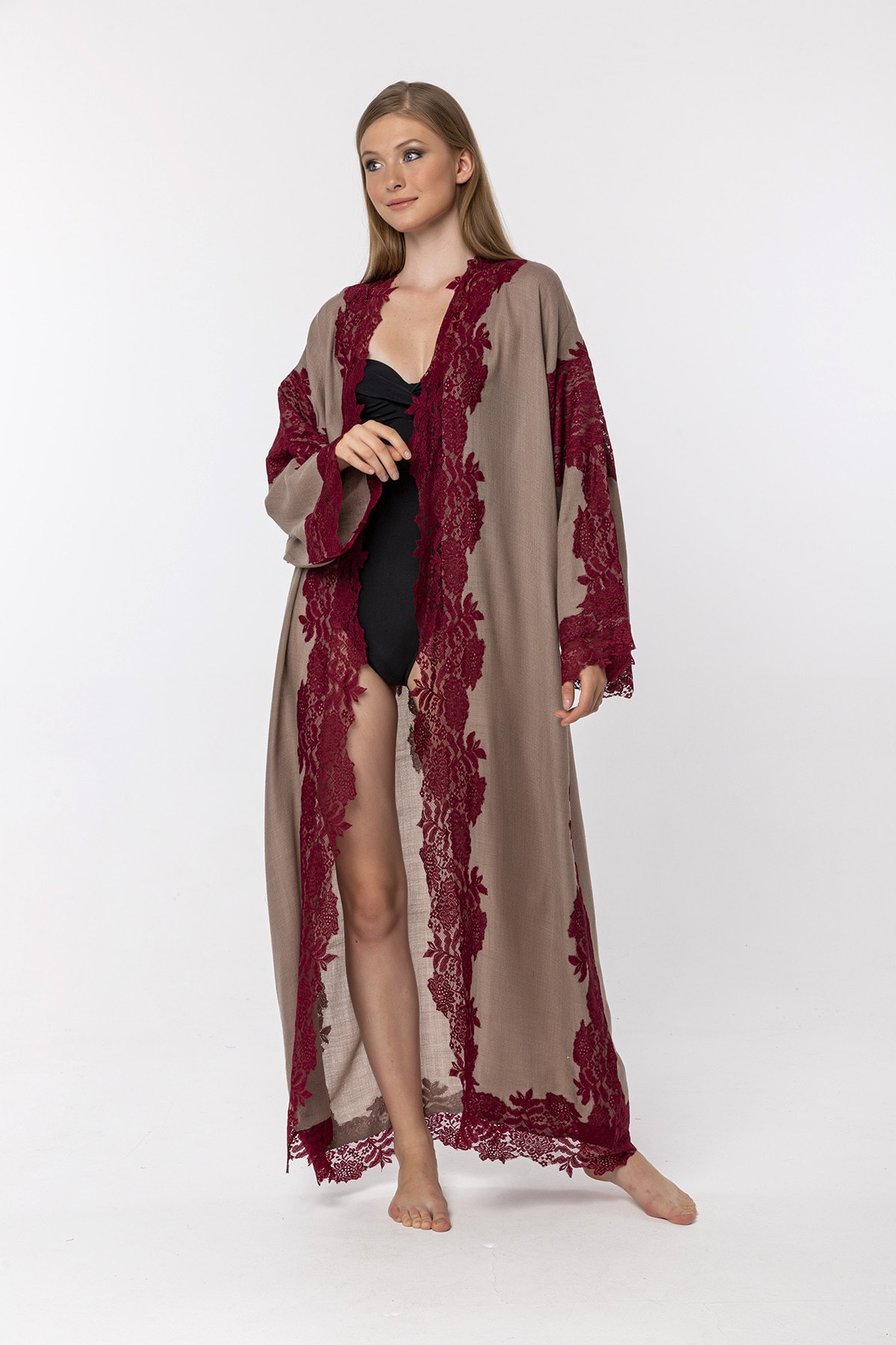 CASHMERE AND SİLK MAWLANA Kaftan Danteli