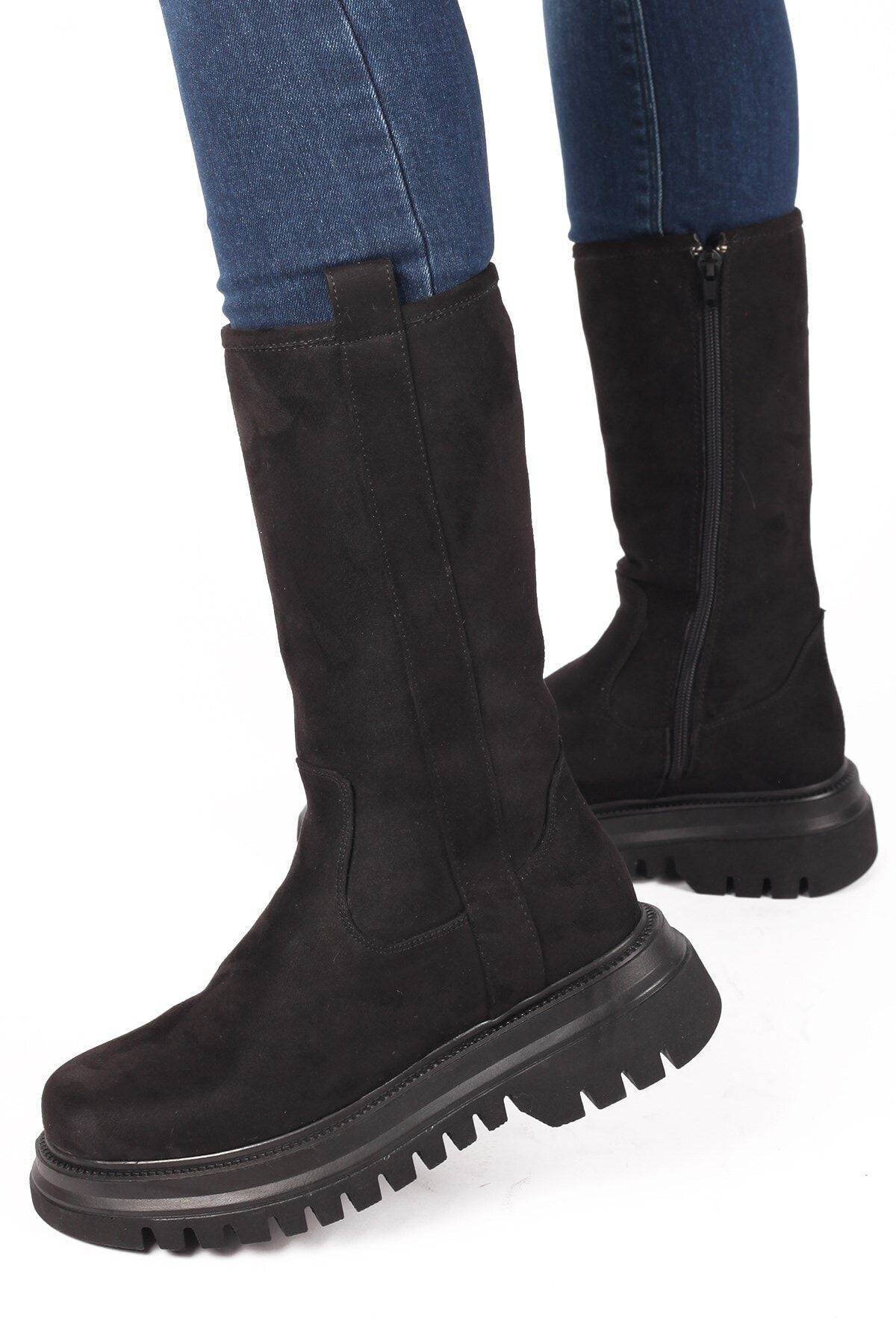 Tinka Bell Shoes 2791 Kadın Bot Siyah Süet