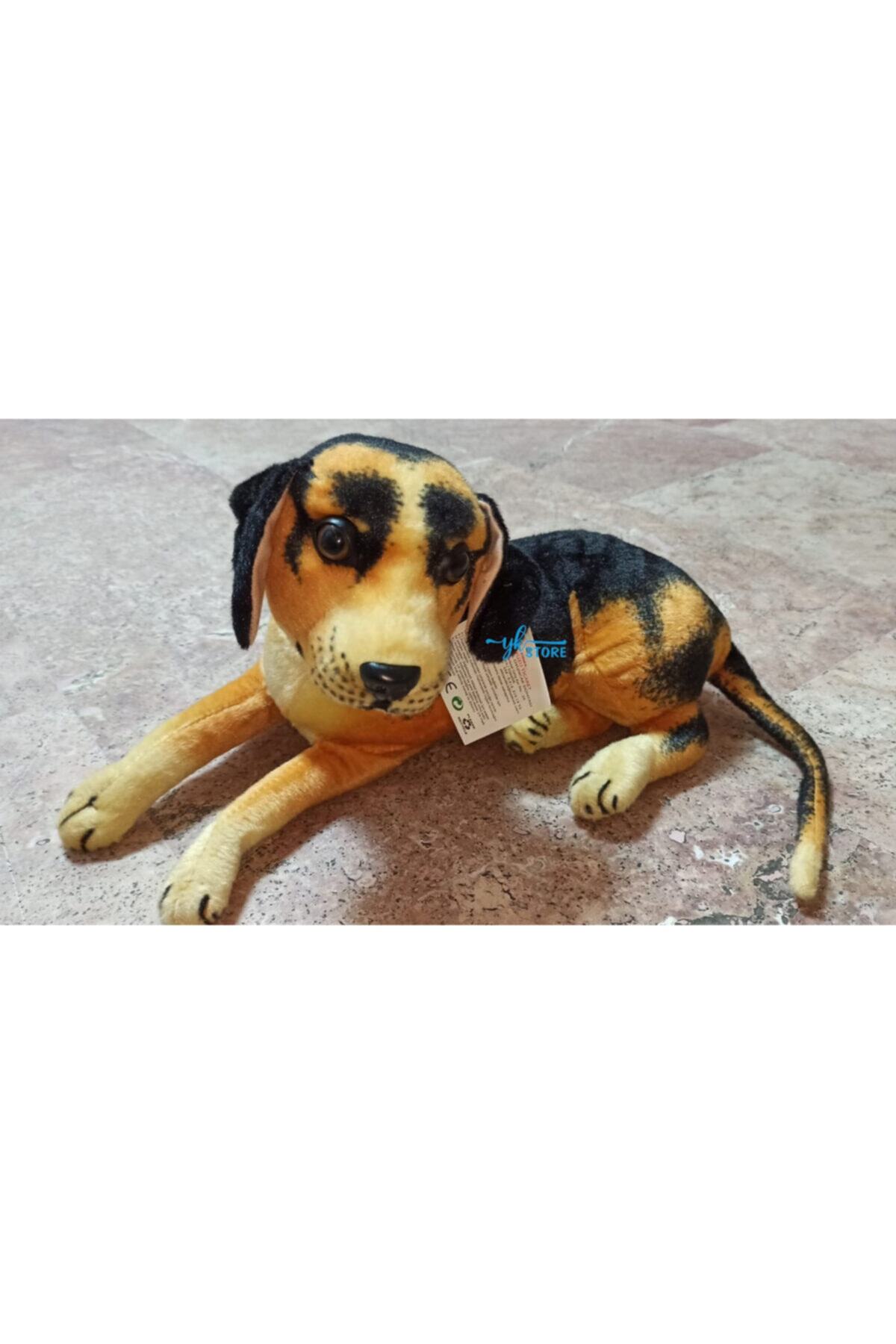 YKSTORE Sesli Havlayan Yatan Peluş Sevimli Köpek Büyük Boy 50 Cm