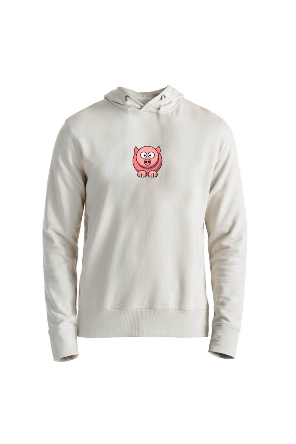 Alfa Tshirt Animal Domuz Resim Baskılı Ekru Sweatshirt