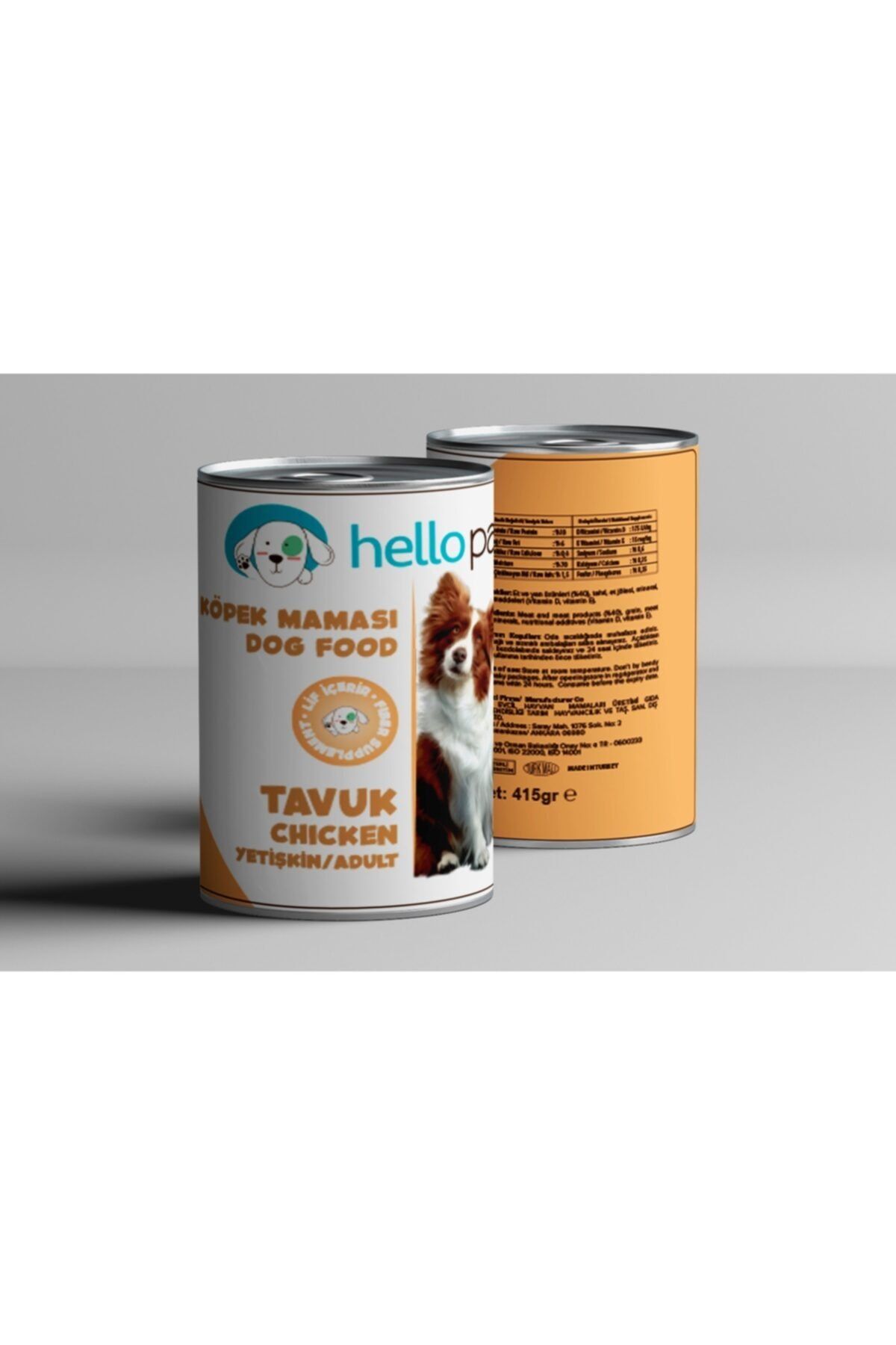 Hello Paty Easepet Hellopaty 24 Adet 415 gr Yetişkin Köpek Tavuk Etli Mama 24'lü Yaş Konserve Köpek Maması
