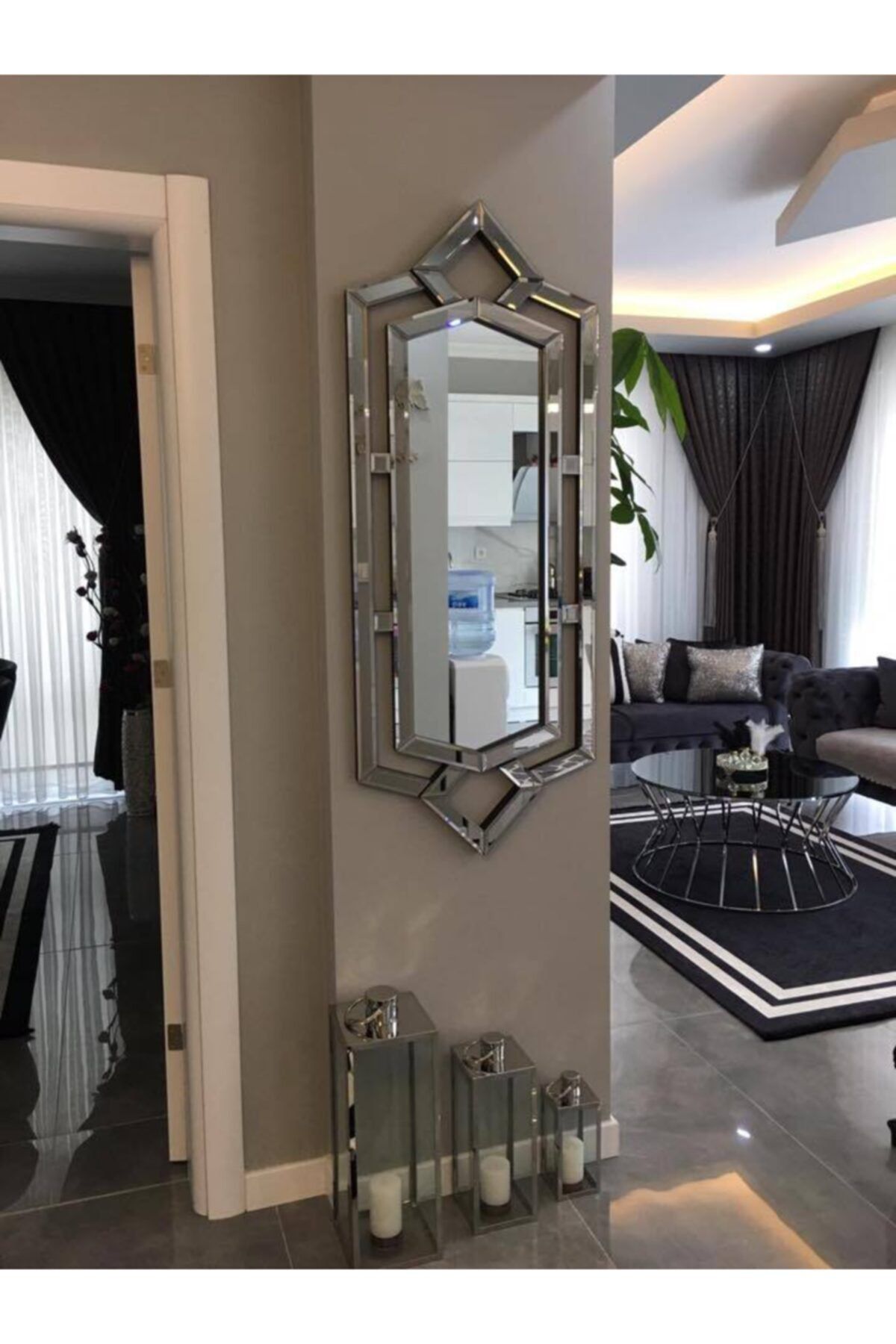 AYNAHAL Dekoratif Lavin Ayna Beyaz(114*54*3)