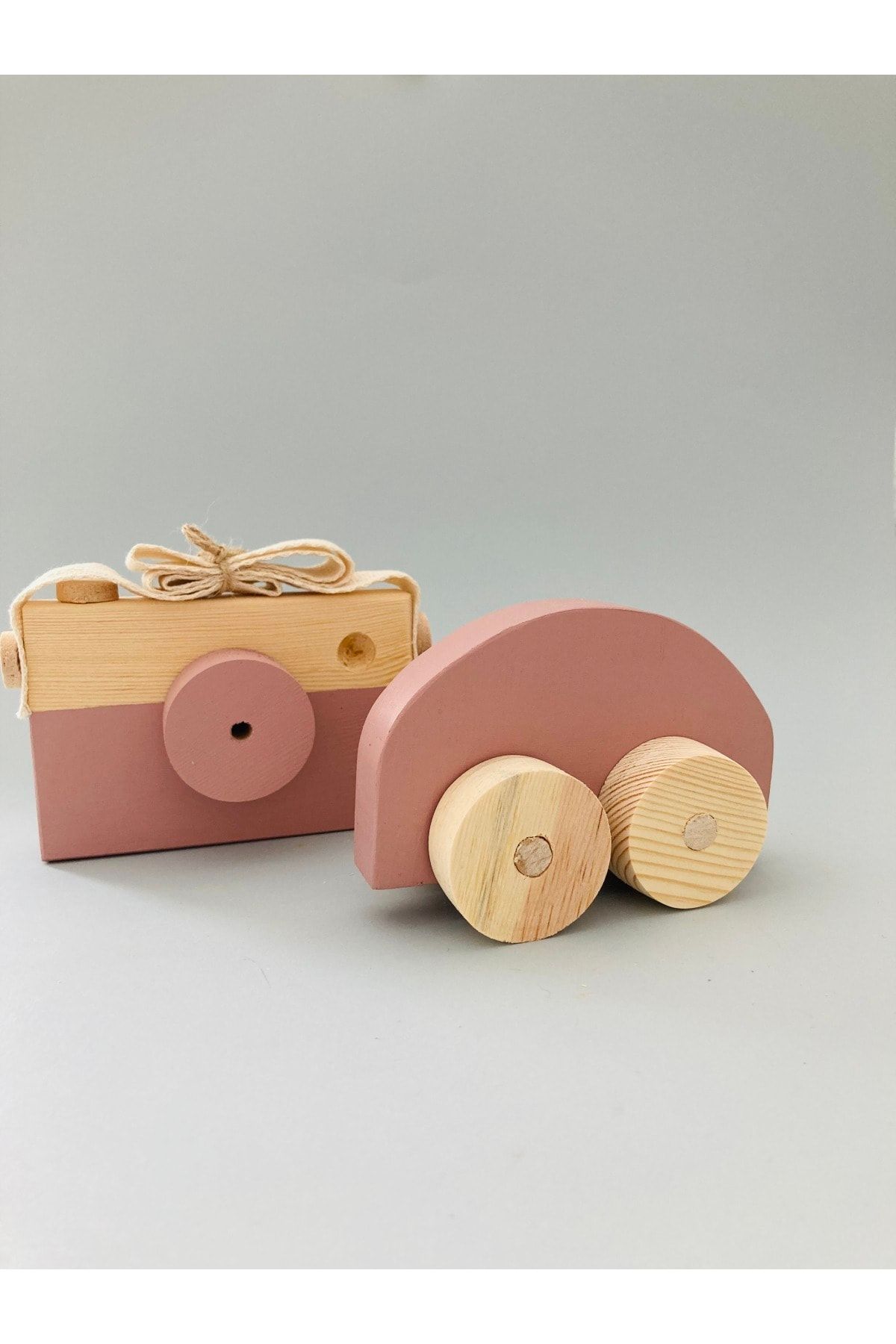 duruwoods Ahşap Fotoğraf Makinesi- Woswos Araba-pudra Pembe