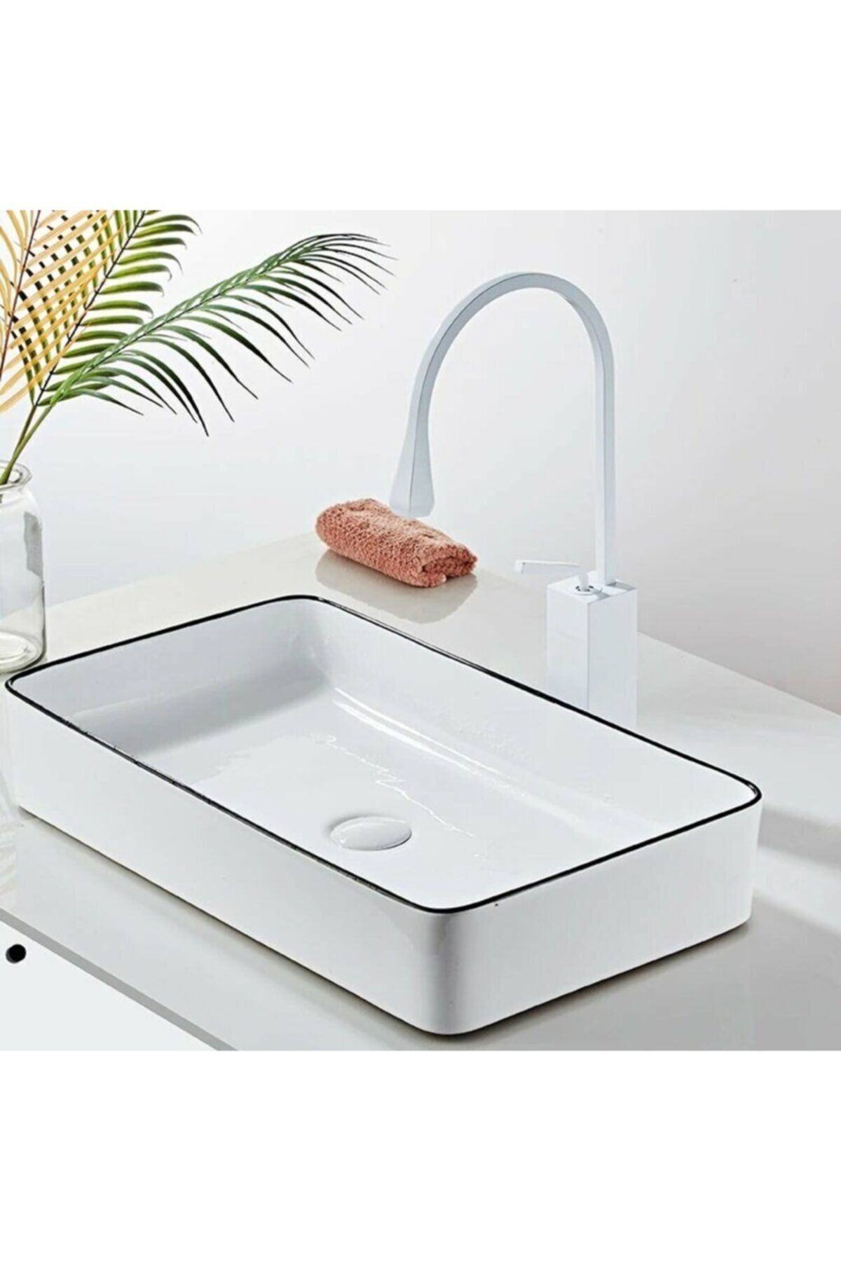 OEM Banyo Çanak Lavabo Bataryası Beyaz Yeni Kare Model 5 Yıl Garantili