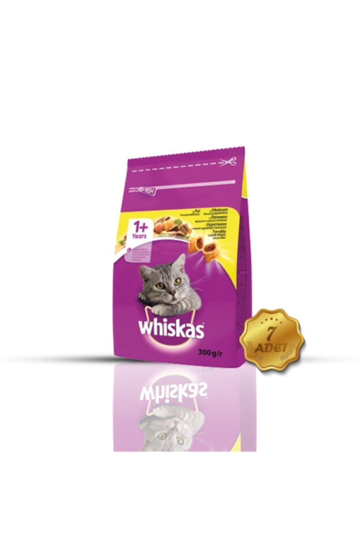 Whiskas Kuru Kedi Maması Tavuklu Ve Sebzeli 300 gr 7 Adet