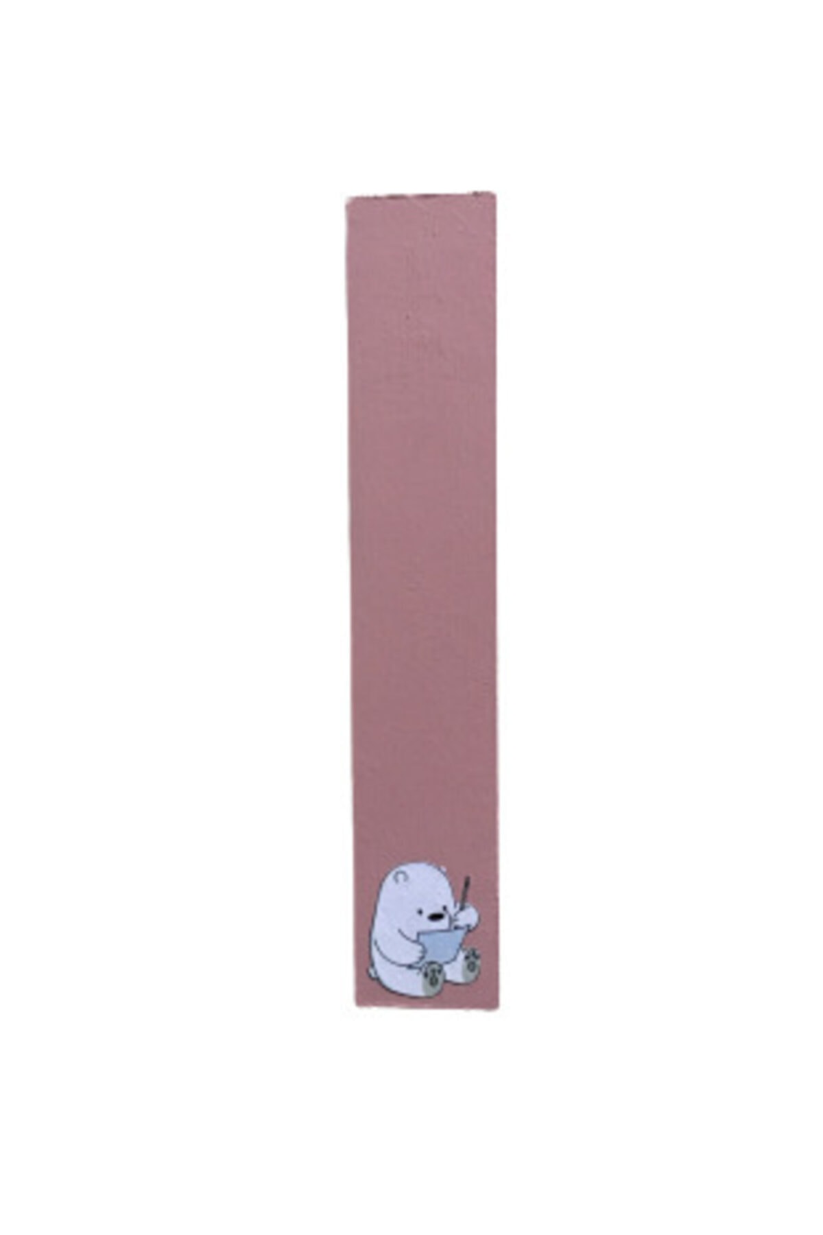 Tadeho Ahşap Diködrtgen Pudra Pembe Panda Kitap Ayracı