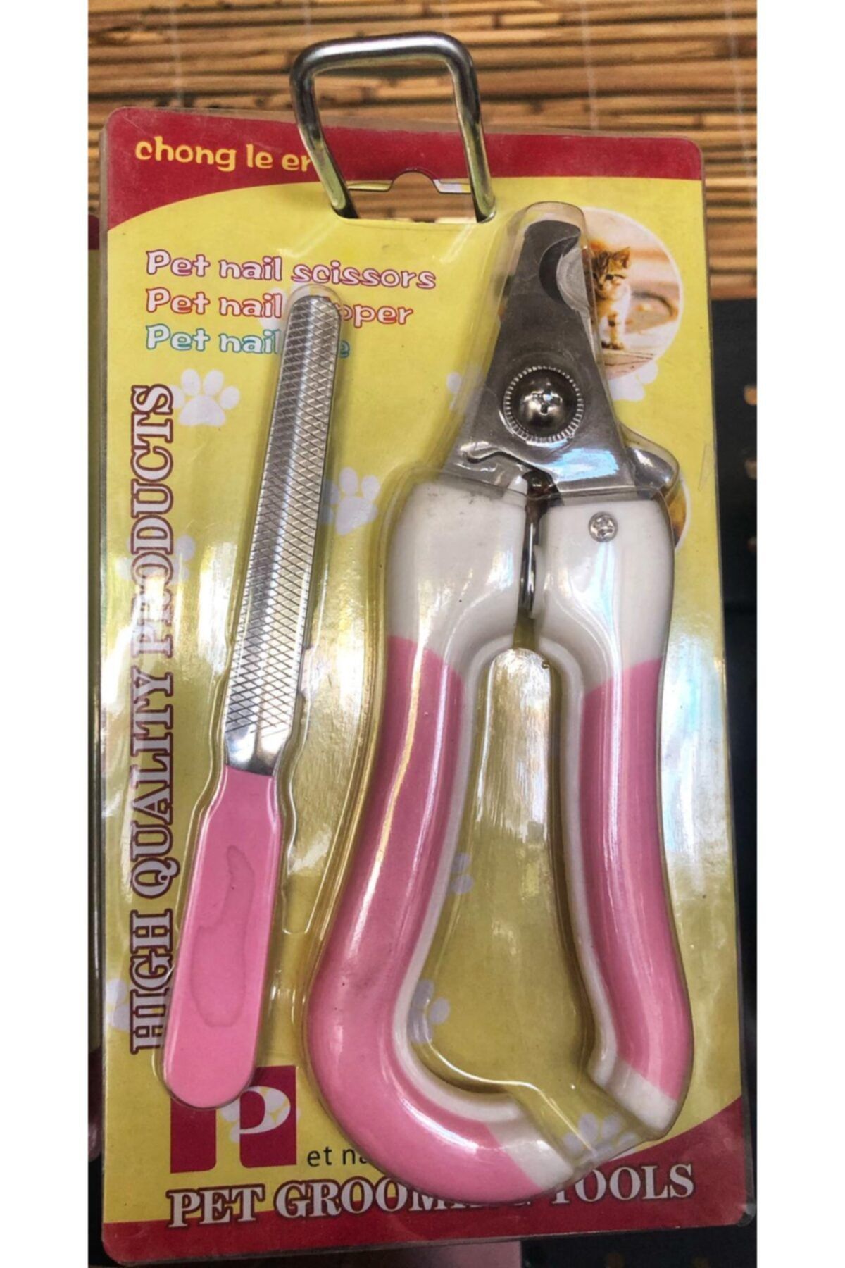 Pet Grooming Pembe Törpülü Tırnak Makası
