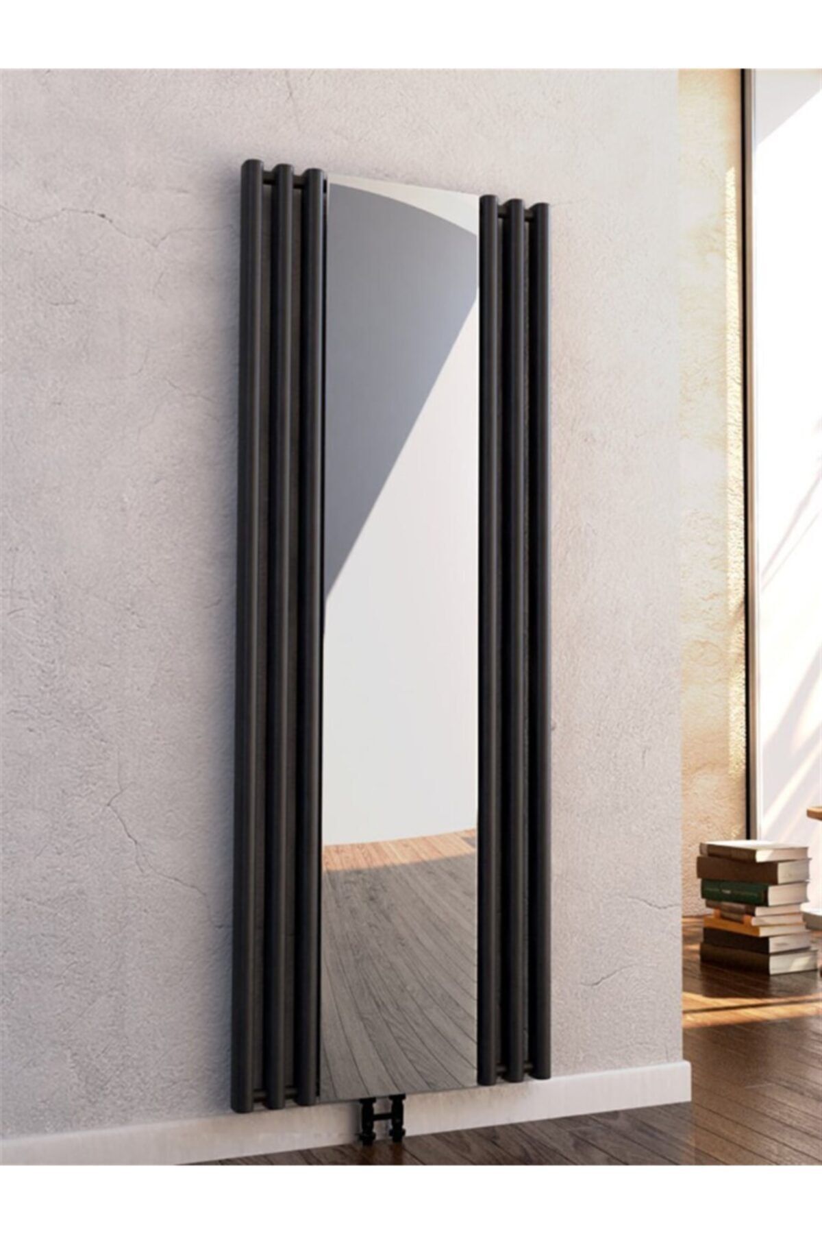 nixrad Zeus 1800/620 Aynalı Dekoratif Siyah Çelik 3+3 Dizayn Radyatör