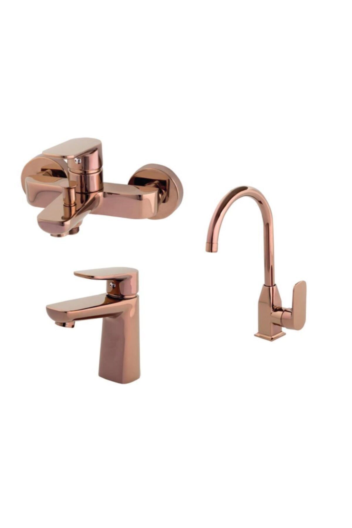Venezia Kapadokya Rose Gold Banyo, Lavabo Ve Eviye Batarya Seti