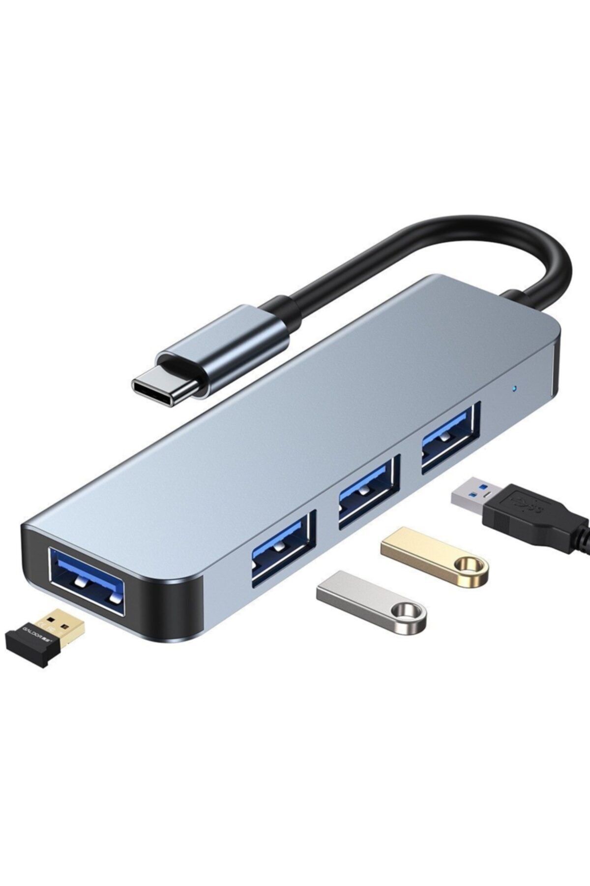 SCHTOK Type-c To Usb A 3.0 4 Port Çoklayıcı Hub Aluminyum Slim Kasa Çevirici