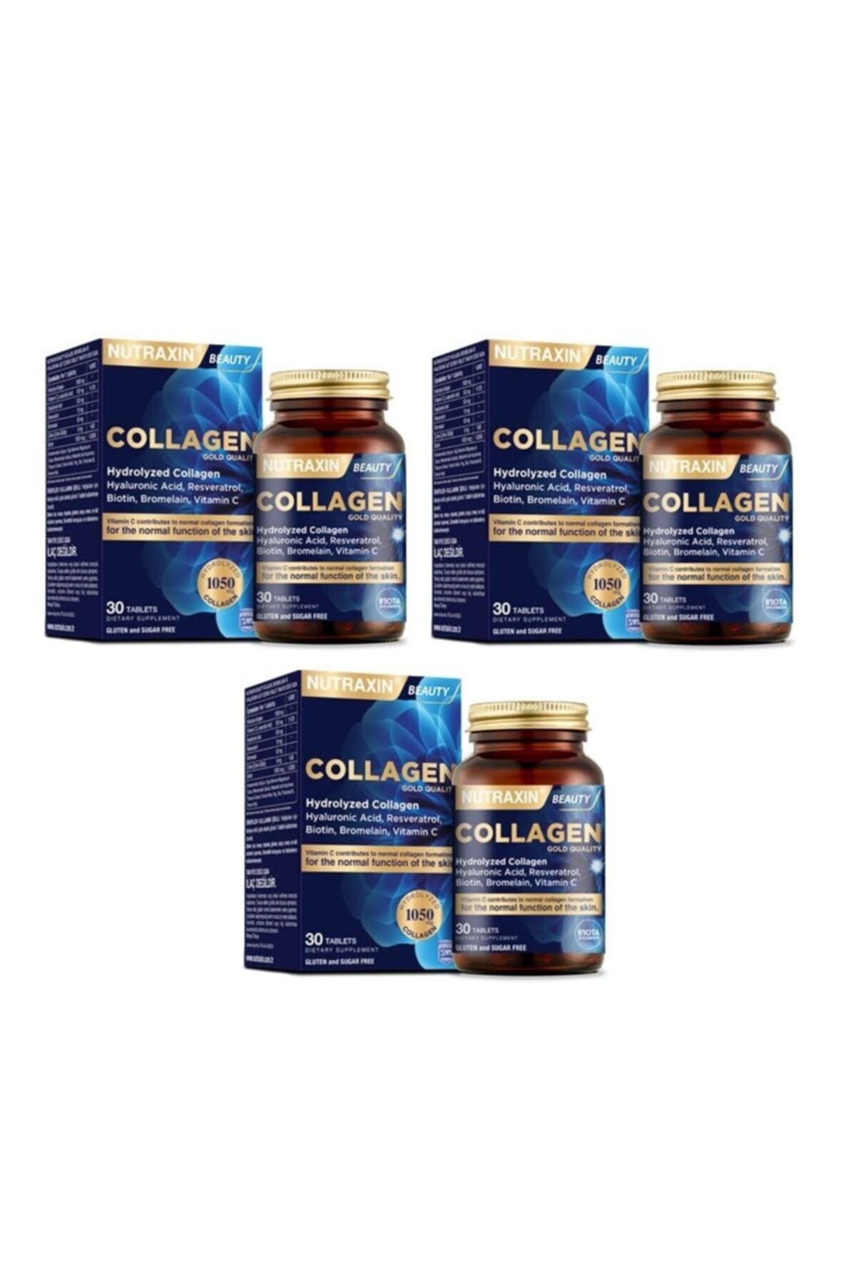 Nutraxin Tip 1 Ve Tip 3 Hidrolize Kolajen Içeren 30 Tablet*3 Adet