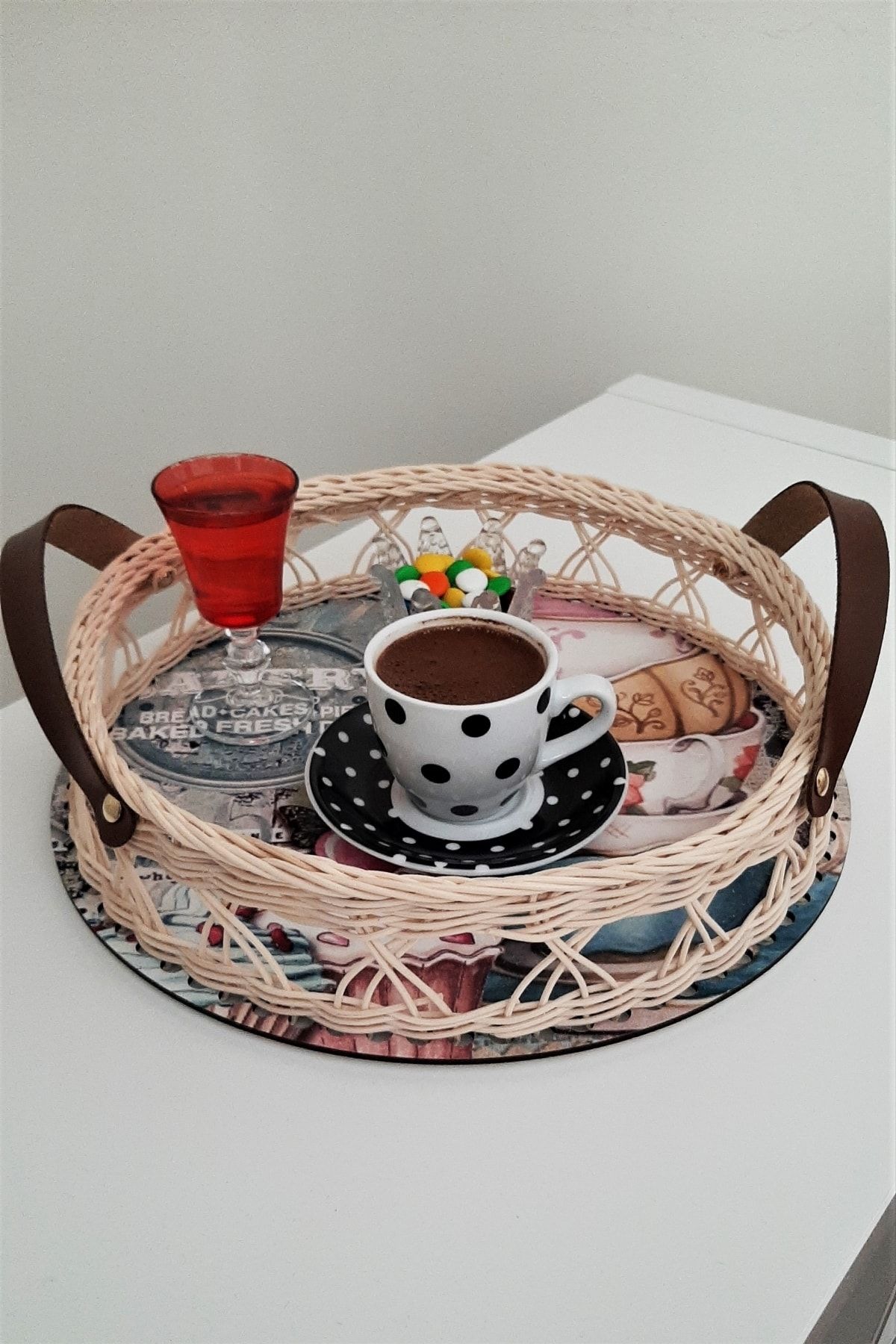 Guzmanya Dekoratif Bambu Rattan Tepsi