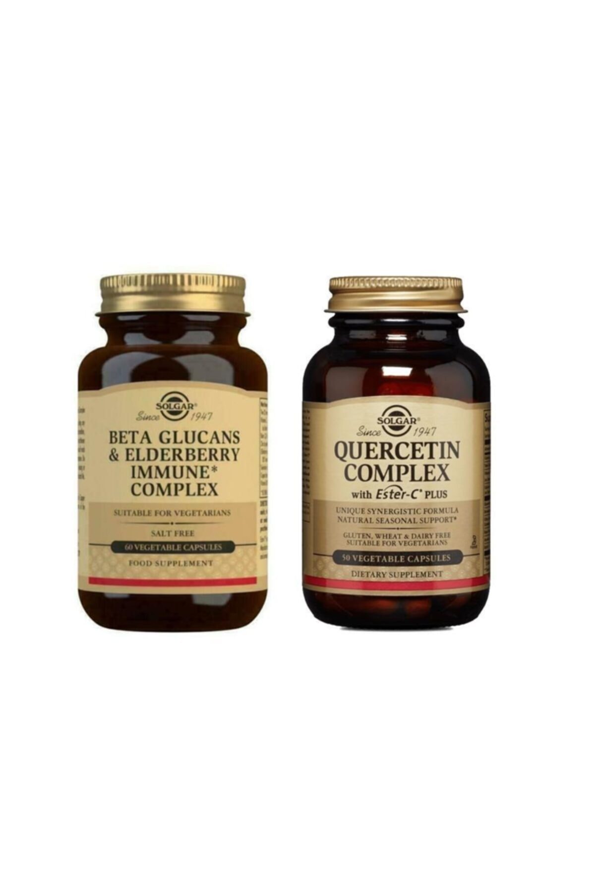 Solgar Beta Glucans Elderberry 60 Kapsül+ Quercetin Complex Ester-c Plus 50 Tablet