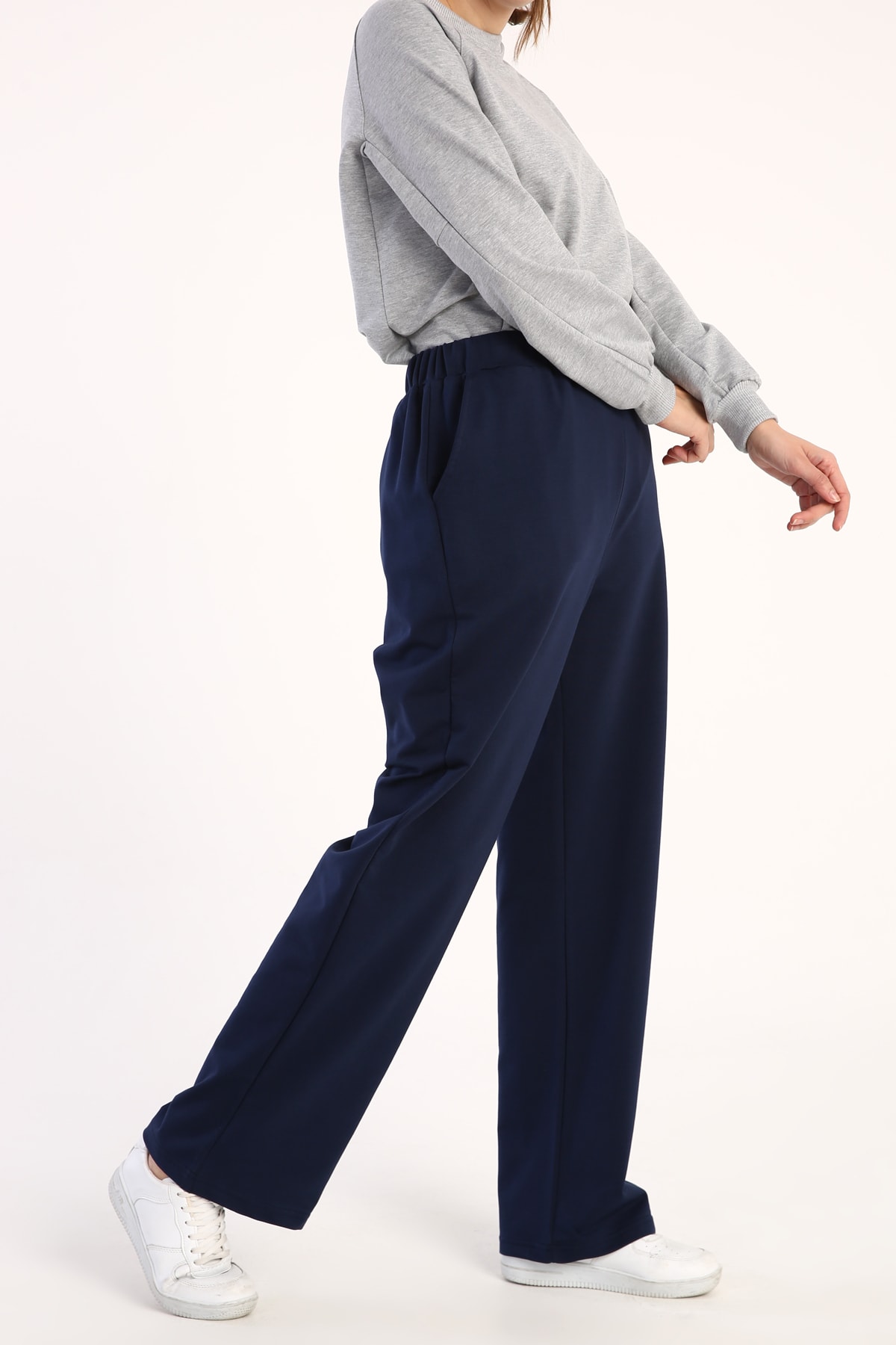 ALLDAY İndigo Büyük Beden Lastikli Eşofman Altı