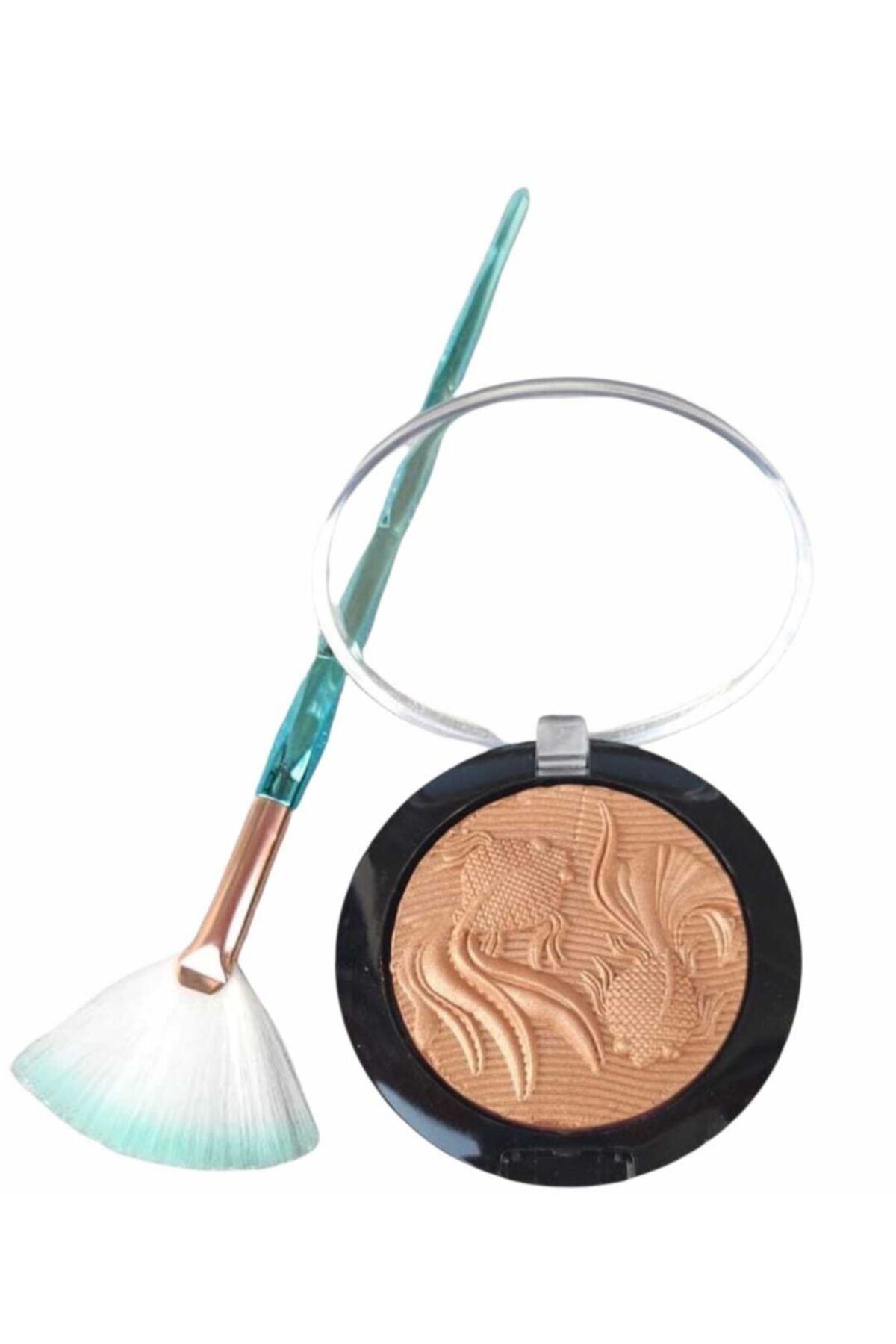 REDLİP COSMETİC Balık Desenli Aydınlatıcı Bronz Renk Ve Aydınlatıcı Fırçası 2li Set