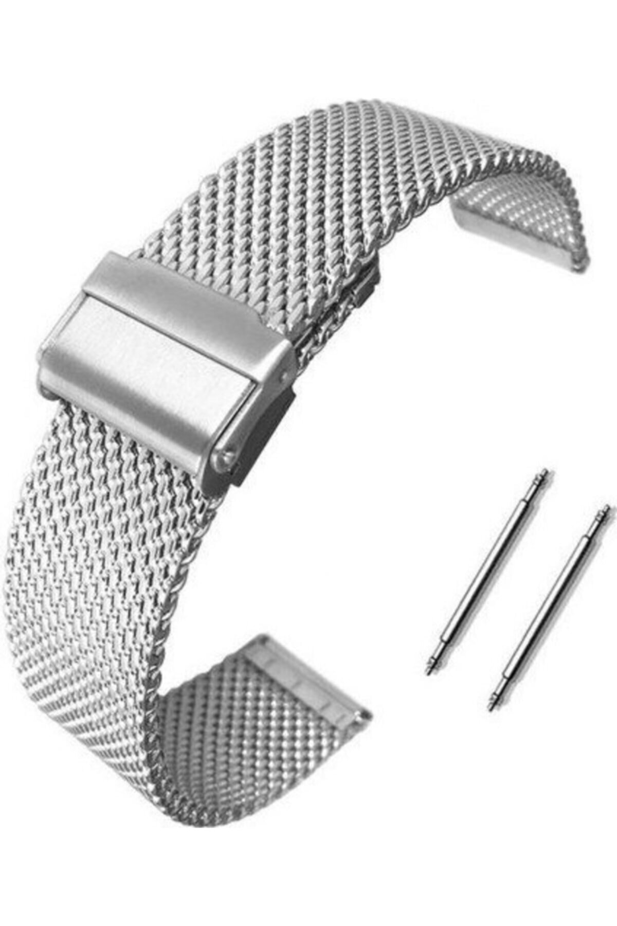 Fossil 26mm Genişlikte Kalın Yapıda Hasır Örgü Çelik Renk Metal Saat Kordonu