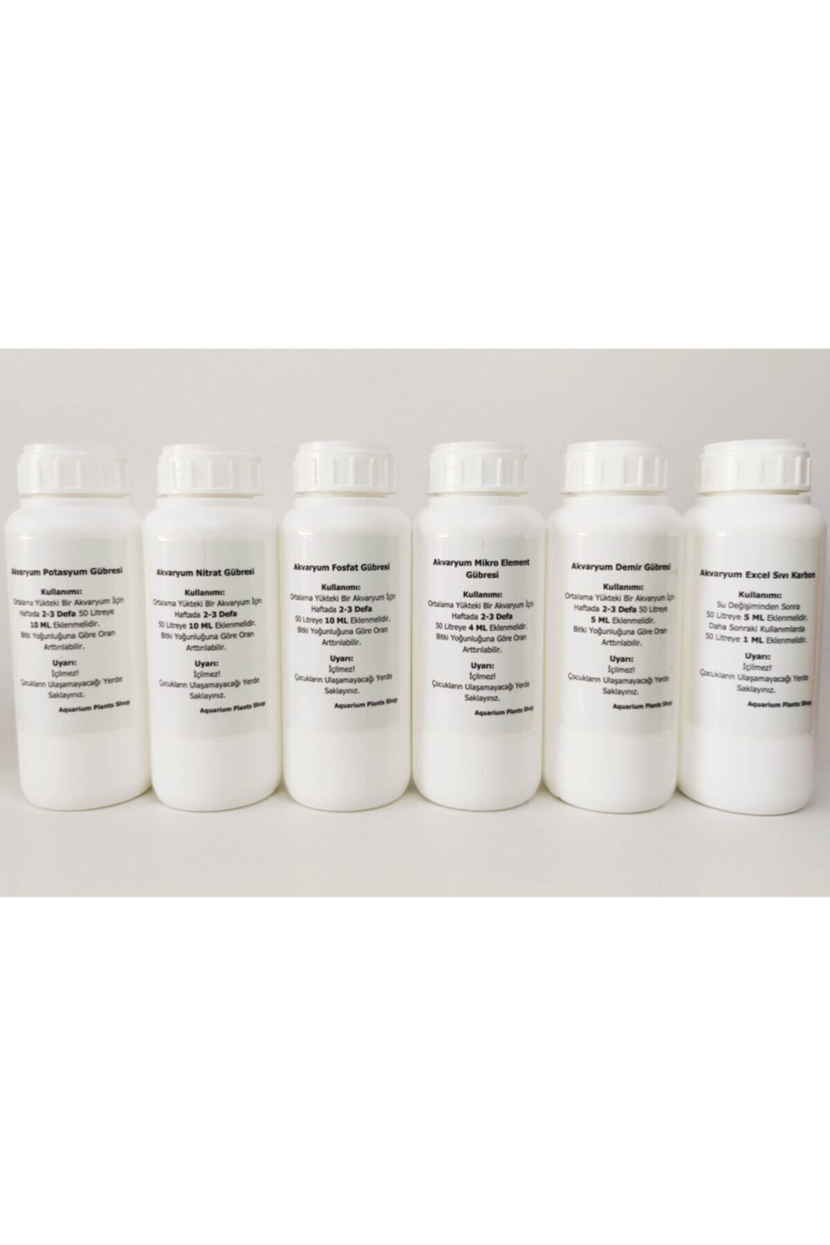 AquariumPlants Akvaryum Potasyum+nitrat+fosfat+demir+mikro Element+excel Gübreleri 6x600ml+10 Adet Kapsül Gübre