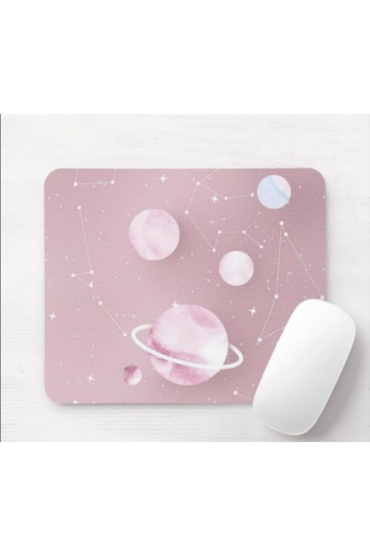 SEÇ Baskı Tasarım Pembe Gezegenler Mouse Pad