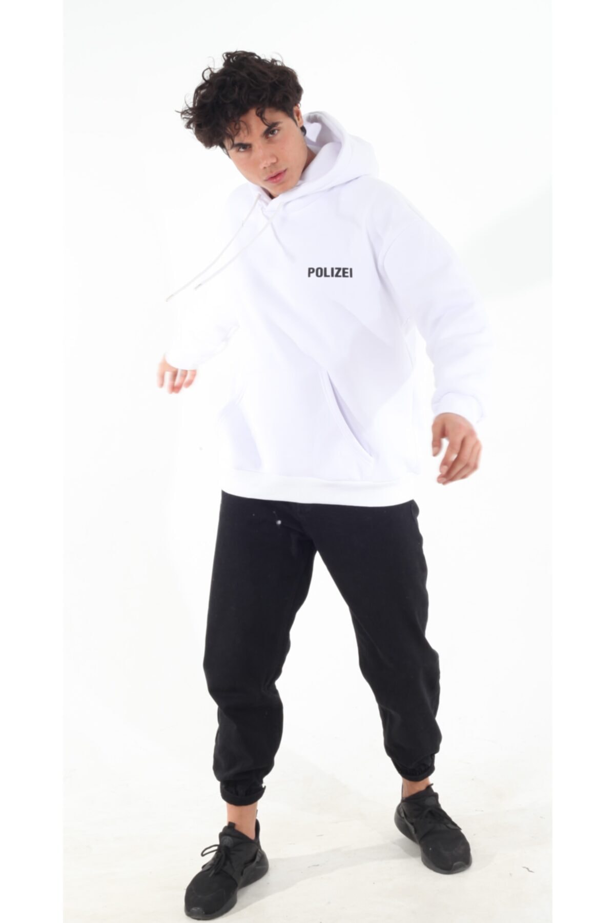 Gooddogs Beyaz Polizei Oversize Unisex Hoodie