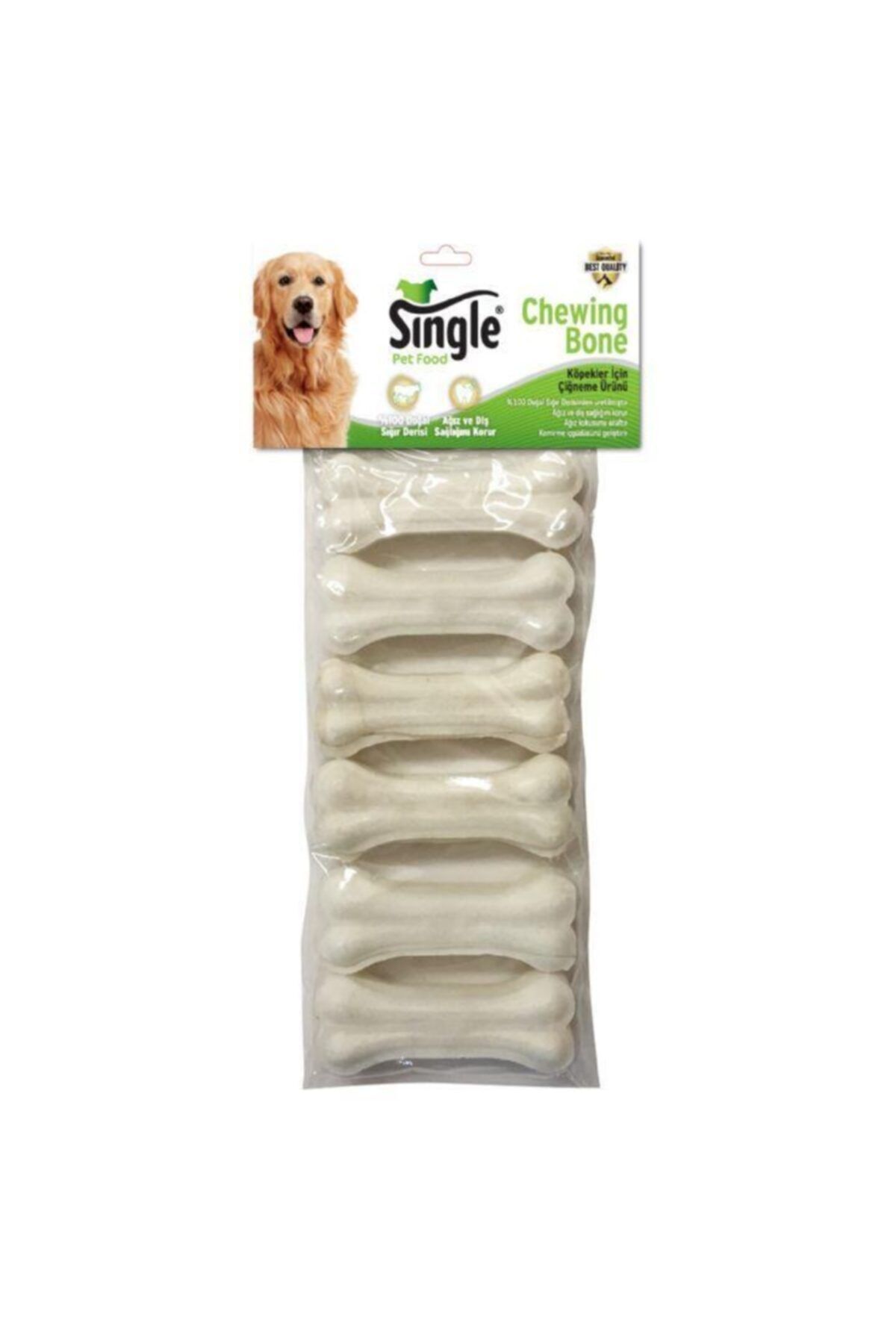 SINGLE Beyaz Pres Kemik 8 cm 20 gr 6 Lı