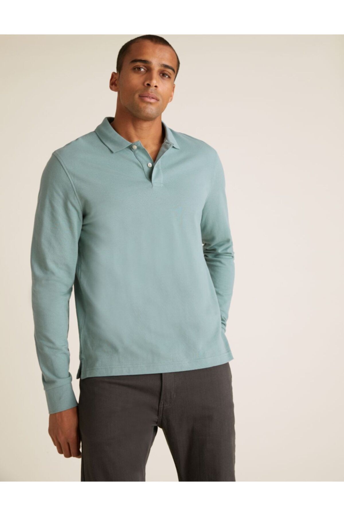 Marks & Spencer Saf Pamuklu Polo Yaka T-shirt