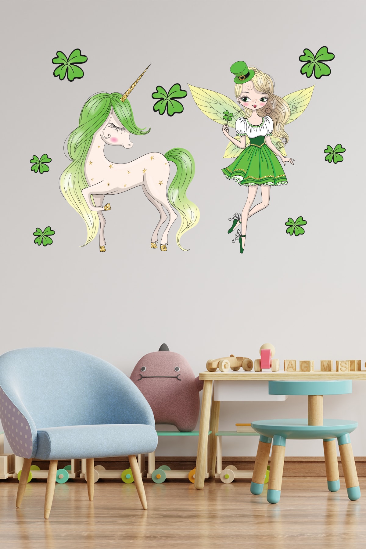 crevidi Sevimli Peri Ve Unicorn Çocuk Odası Stickeri